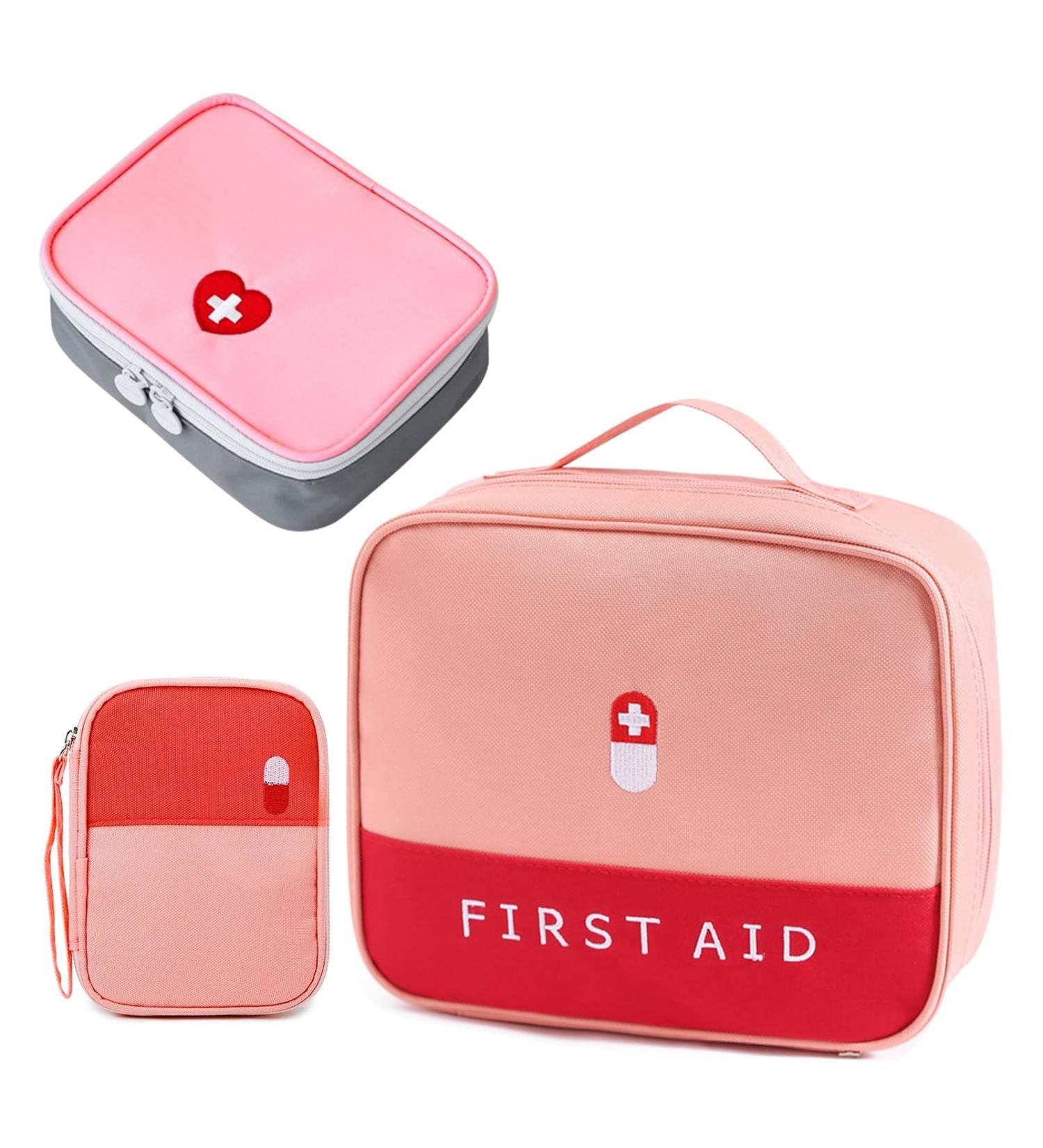 Waterproof 3-Piece Medicine Bag Set | Large Capacity Medication Storage for Home Office & Travel - Pink - Buy Online on GoSupps.com
