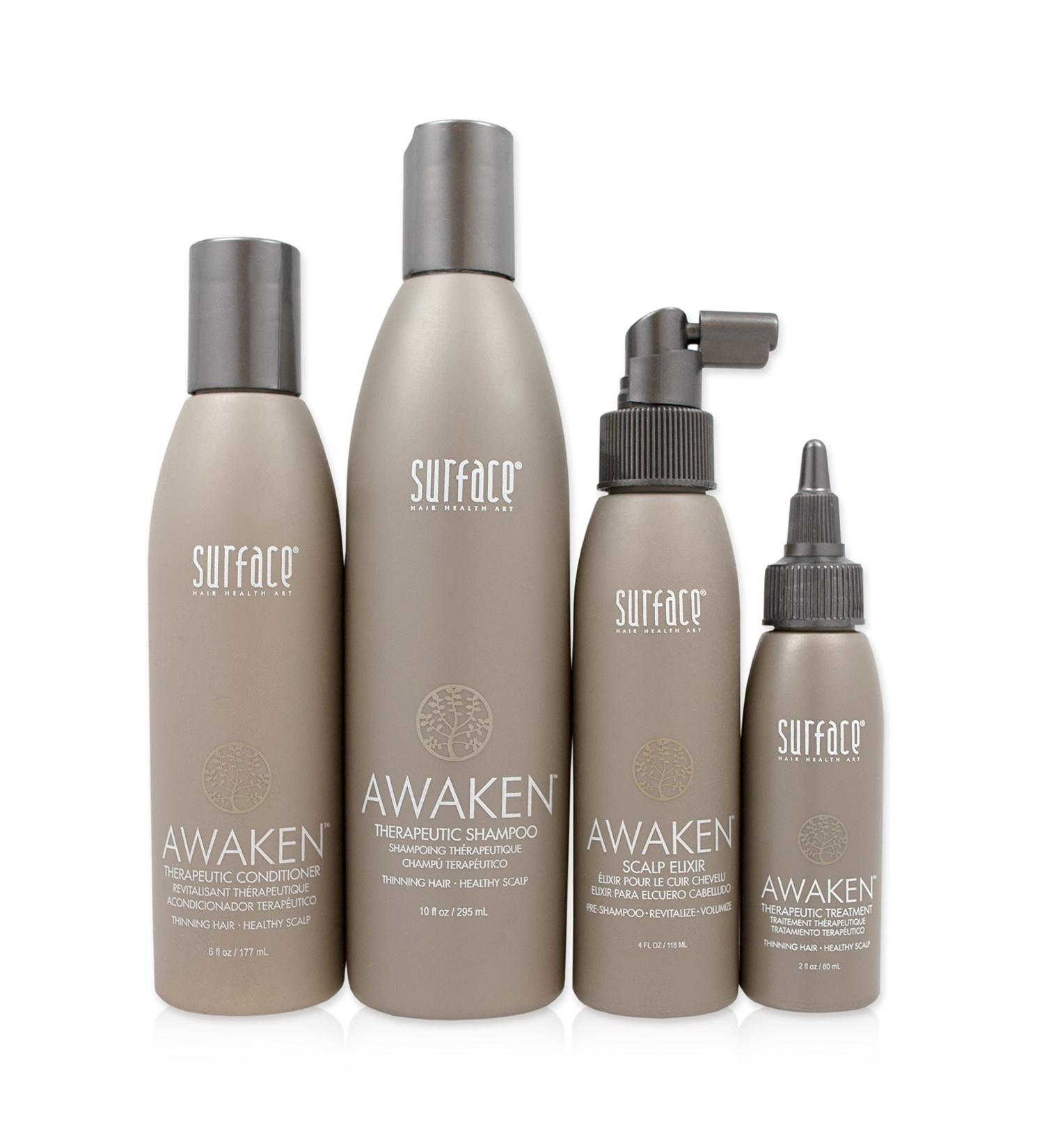 Surface Hair Awaken Kit: Shampoo, Conditioner, Scalp Elixir & Treatment for Thinning Hair, Hair Loss & Thickening - Buy Online on GoSupps.com