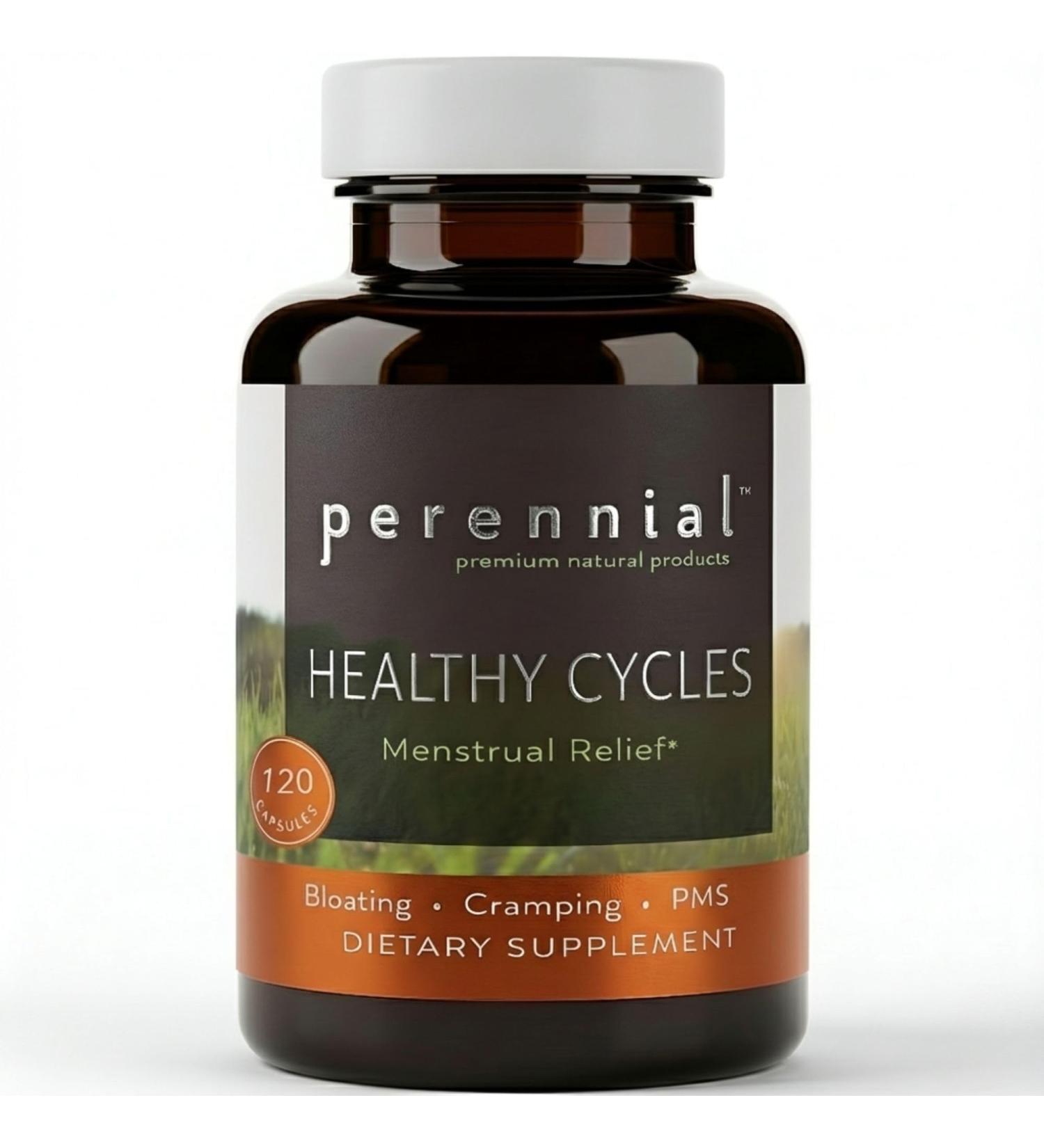 Perennial Healthy Cycles PMS and Period Relief Supplement with Vitex, Dong Quai, and Raspberry Leaf Supports Menstrual Balance and Comfort Natural Formula for Women s Cycle Health 120 Capsules - Buy Online on GoSupps.com