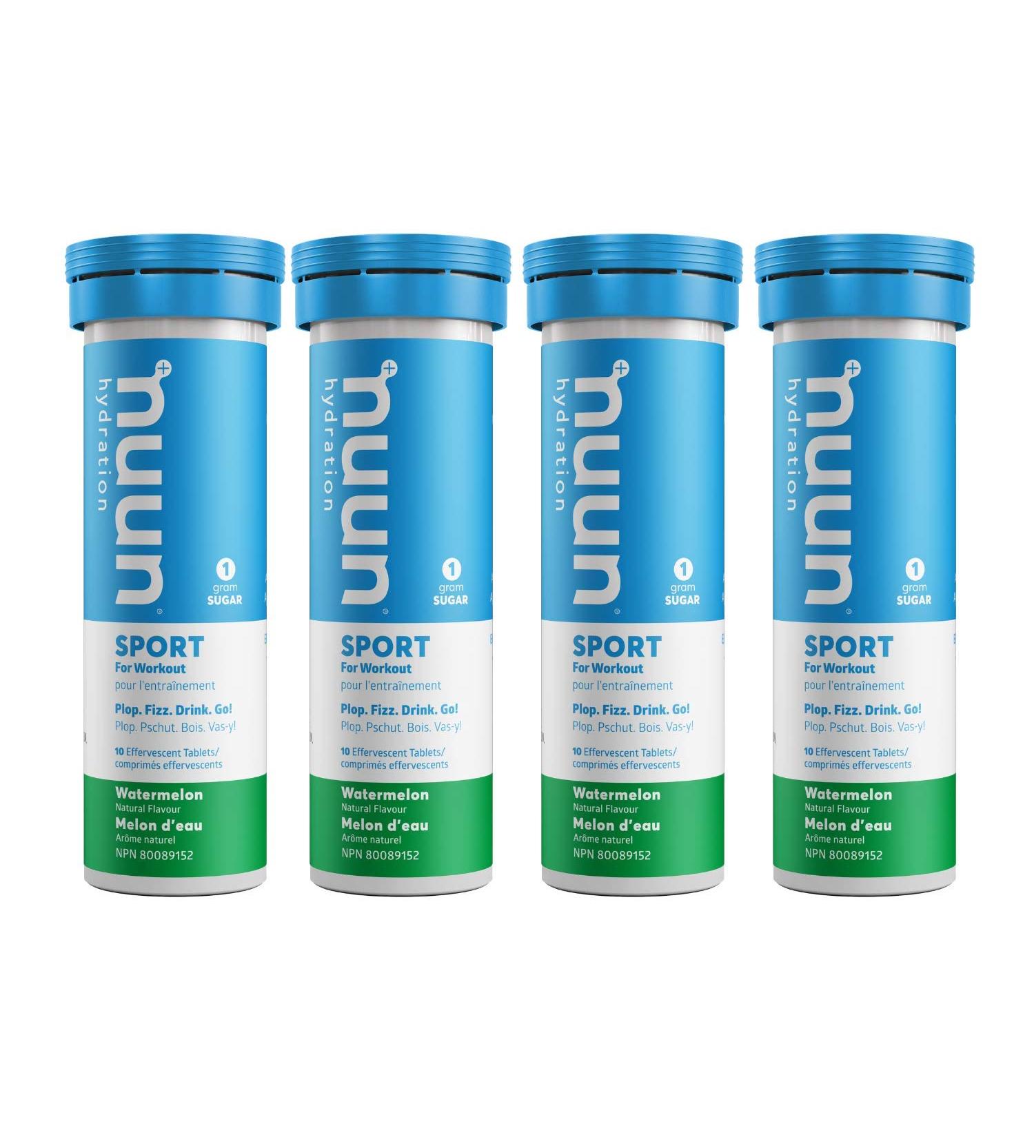 Nuun Sport: Electrolyte Drink Tablets Box of 4 Tubes (40 servings) Watermelon Electrolyte Hydration Supplement - Buy Online on GoSupps.com