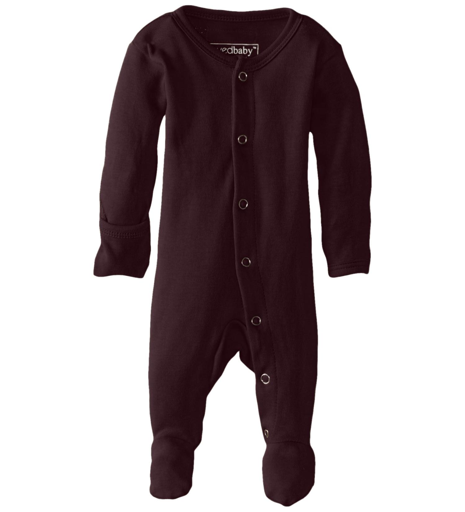L'Ovedbaby Girls' Organic Snap Footie - 3-6 Months | Eggplant - Buy Online on GoSupps.com