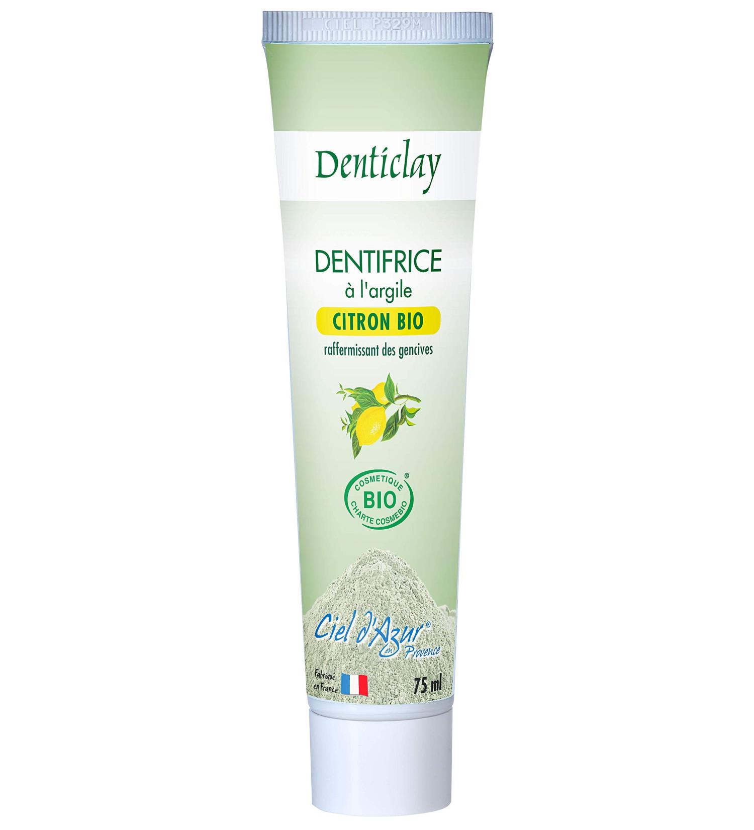 Ciel d'Azur Denticlay Cosmébio Lemon Firming Toothpastes 75 ml - Pack of 2