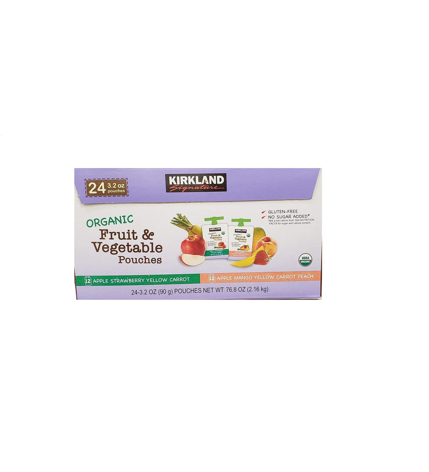 Kirkland Signature Organic Fruit & Vegetable Pouches - 24 Pack (76.8 Oz) - Buy Online on GoSupps.com