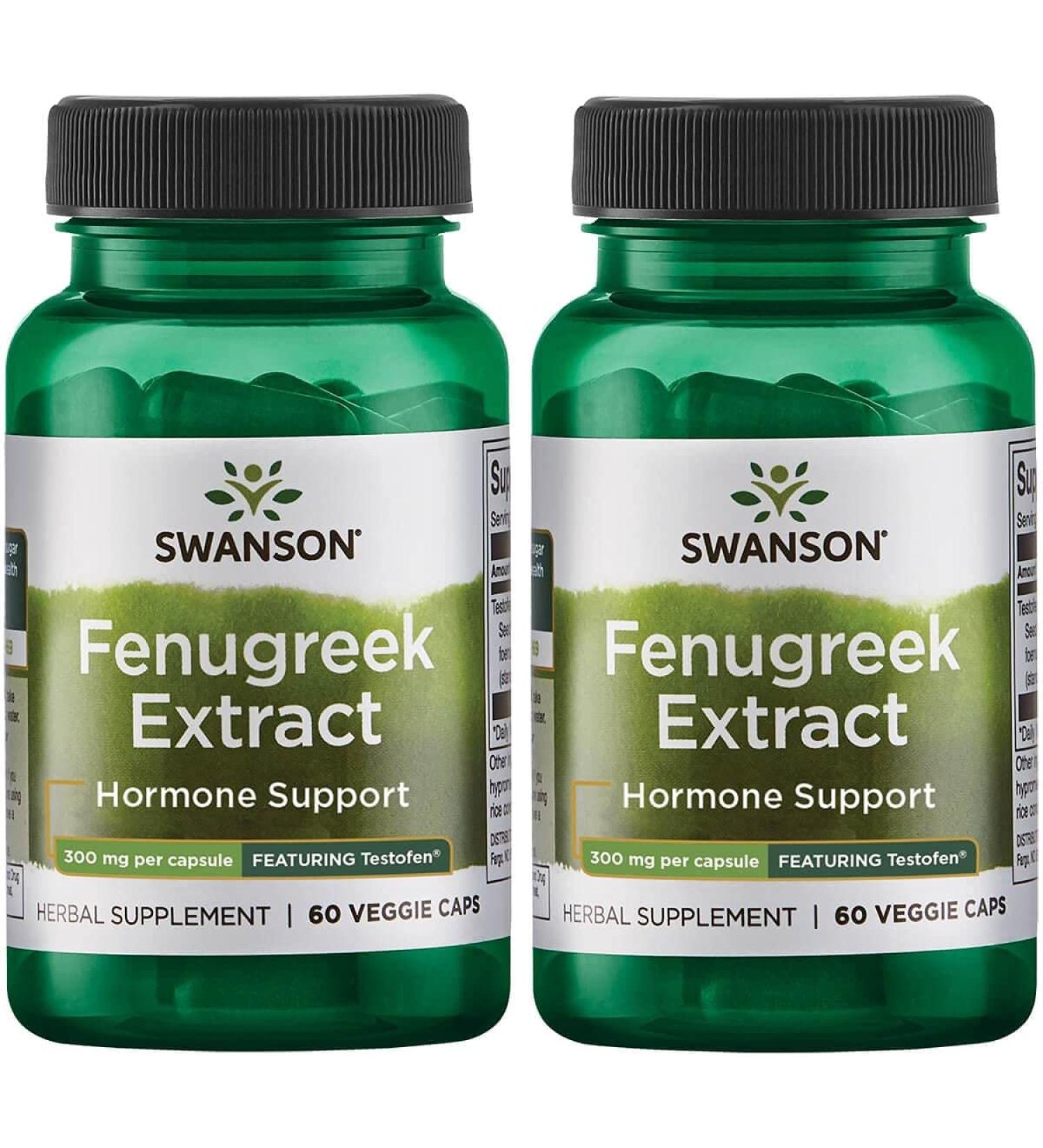 Swanson Testofen Fenugreek Extract 300mg - Hormone Support for Men and Women - 2 Pack - Buy Online on GoSupps.com