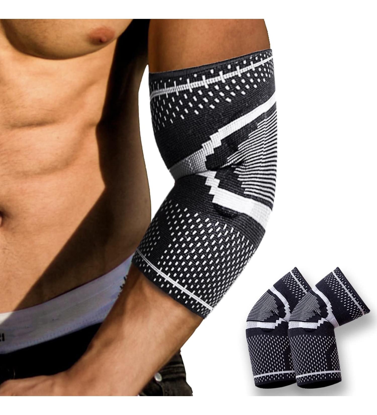 GIRYES Elbow Support Sleeve 2-Pack - Compression Arm Brace for Tennis & Golfer's Elbow - Arthritis, Tendonitis, Joint Pain Relief - Non-Slip, Moisture Wicking (L, Black) - Buy Online on GoSupps.com