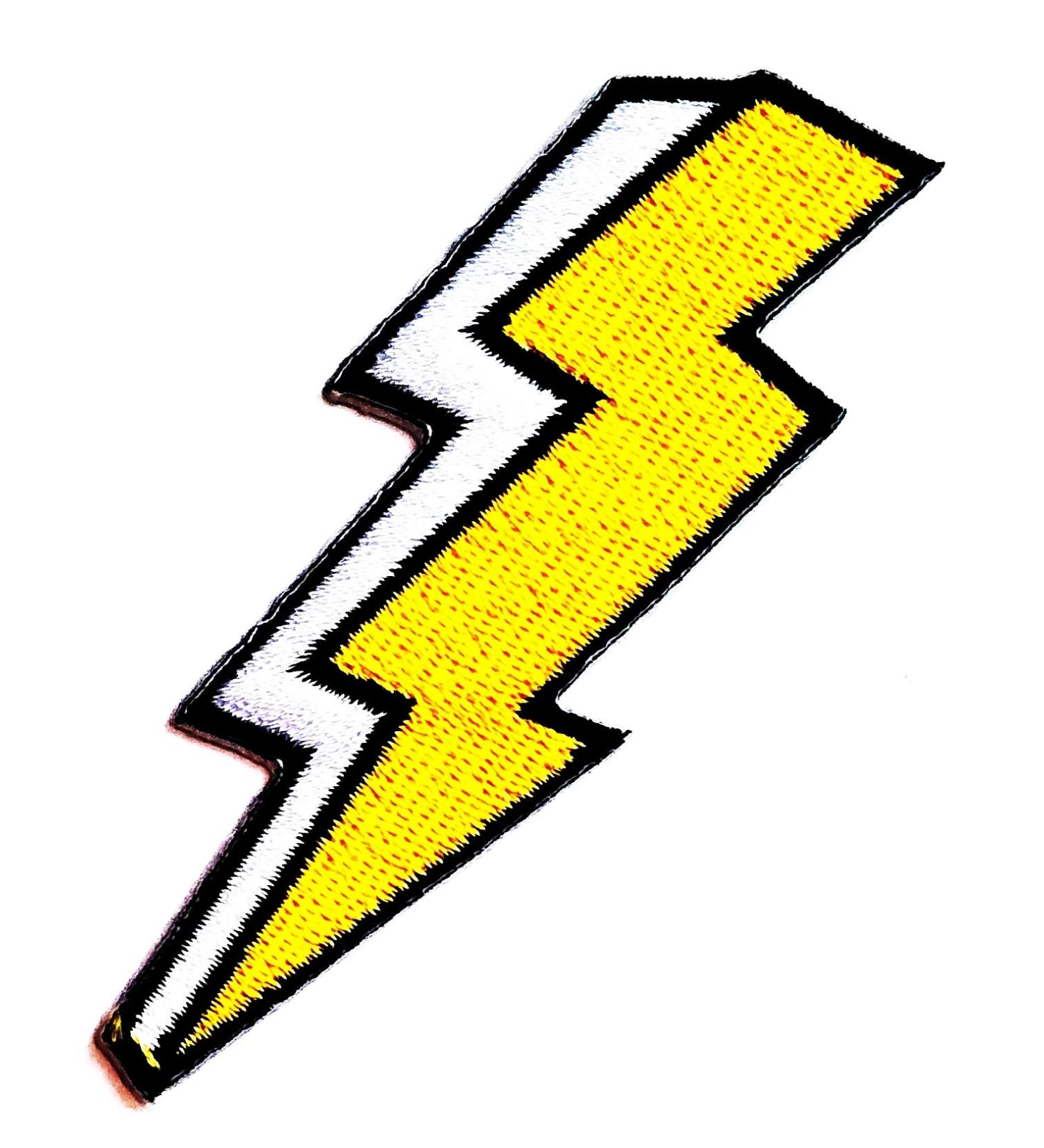 Nipitshop Patches Yellow Flash Storm Lighting Thunderbolt Cartoon Kids Patch Embroidered Iron On Patch for Clothes Backpacks T-Shirt Jeans Skirt Vests Scarf Hat Bag