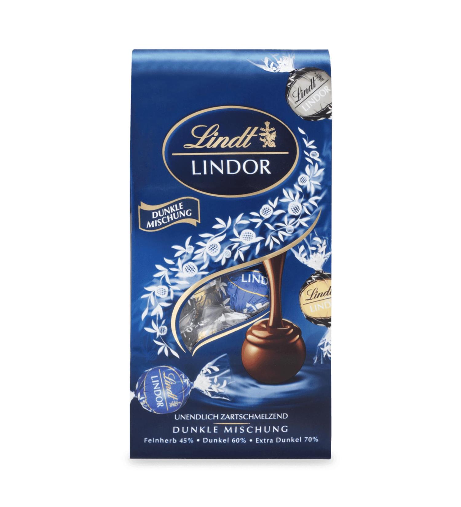 Lindt Lindor Dark Chocolate Mix | 4 x 136g Bags | Gourmet Praline Gift | Dark 60% & 70% Fillings - International Shipping Available - Buy Online on GoSupps.com