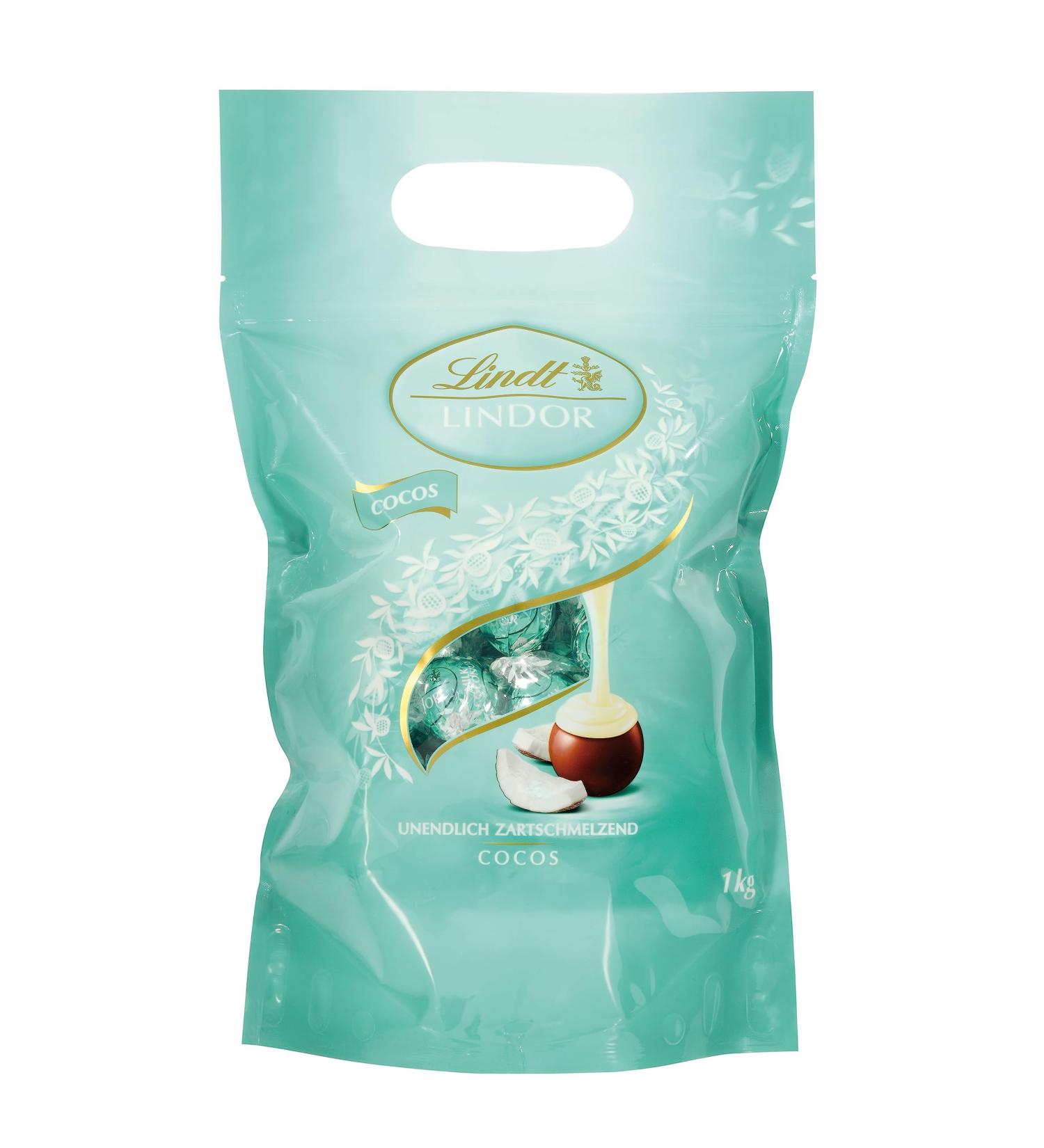 Lindt Lindor Coconut Chocolate 1kg Bag | Resealable Pack | 80 Milk Chocolate Balls | Perfect Chocolate Gift - Buy Online on GoSupps.com