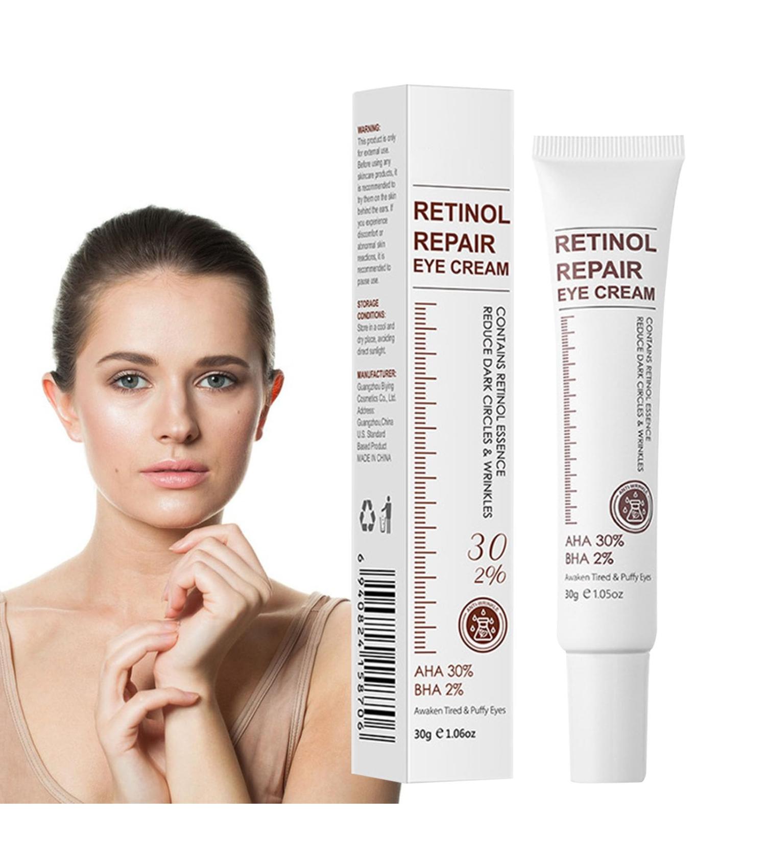 Retinol Eye Cream Anti Aging Retinol Eye Cream with Retinol Serum & AHA 30% & BHA 2% Eye Cream for Dark Circles and Puffy Eyes Reduce Fine Lines Under Eye Cream for Women/Men Skincare Anti Wrinkles - Buy Online on GoSupps.com