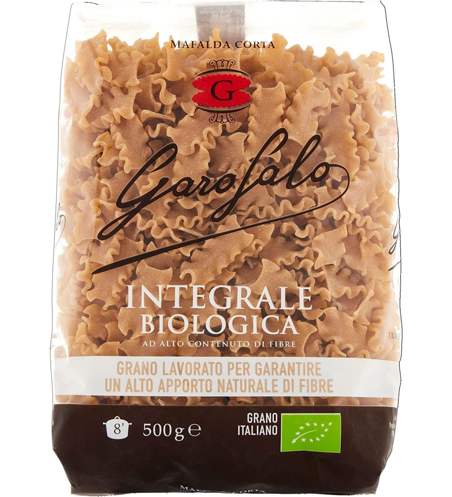  Italian Gourmet E.R. Garofalo Mafalda Corta Wholegrain Pasta Pack of 10 Organic Products 500g + Gourmet Italian Polpa 400g - Buy Online on GoSupps.com