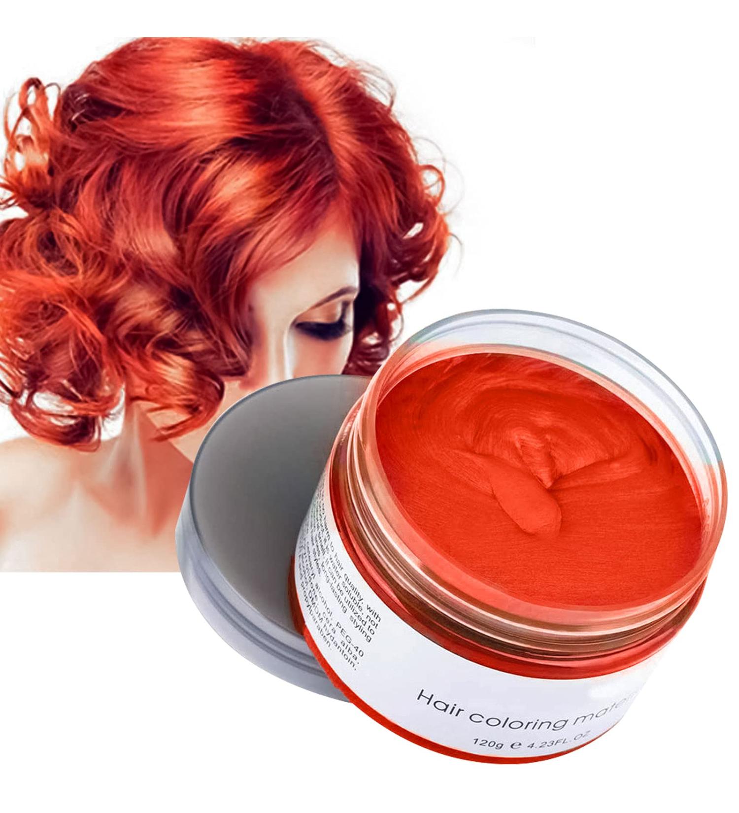 Acosexy Red Temporary Hair Color Wax Dye for Kids - Fashionable, Disposable, and Natural Hair Styling Pomade for Parties and Cosplay - Buy Online on GoSupps.com