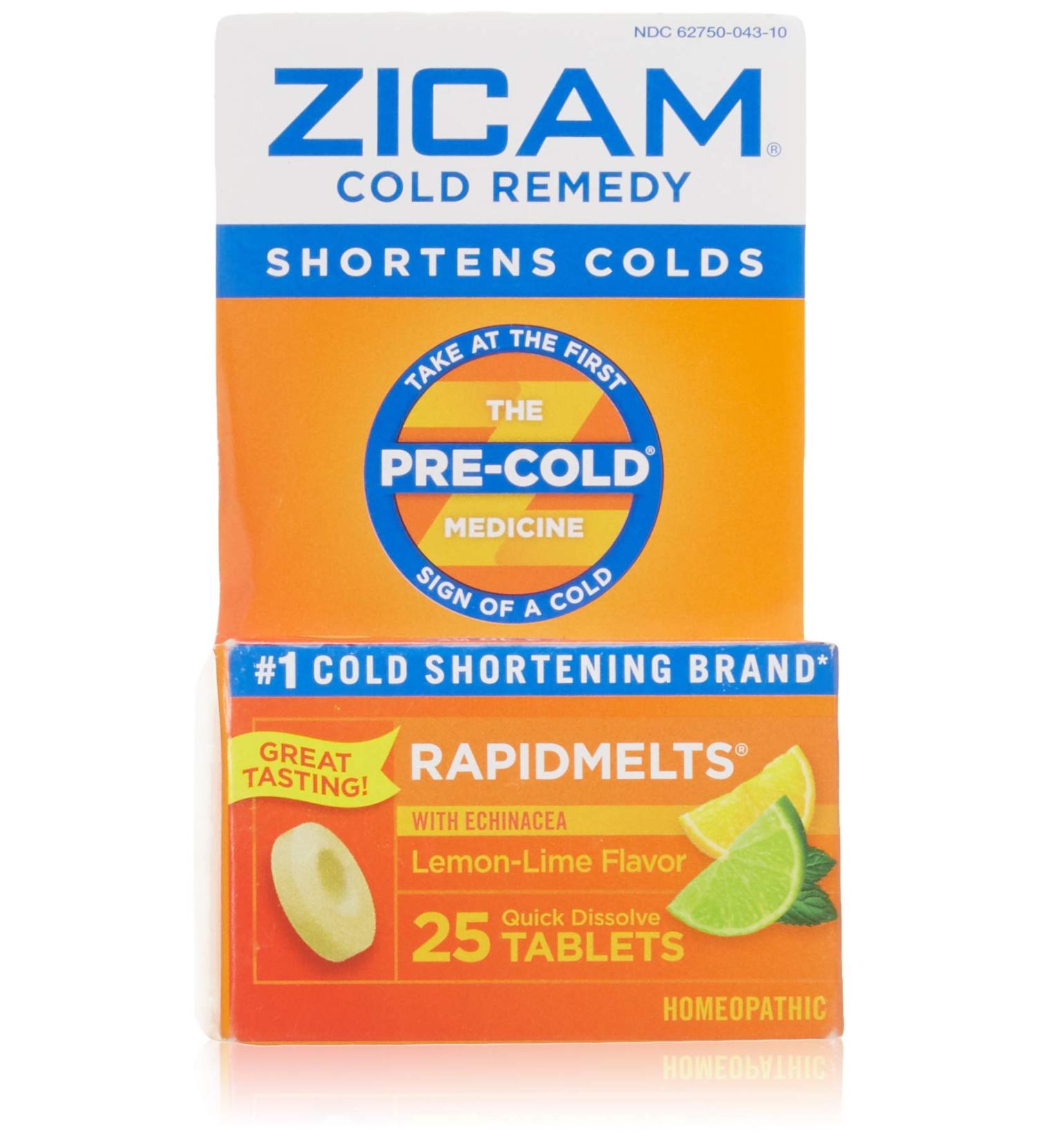 Zicam Cold Remedy RapidMelts with Echinacea Lemon-Lime 25 ea (Pack of 2)