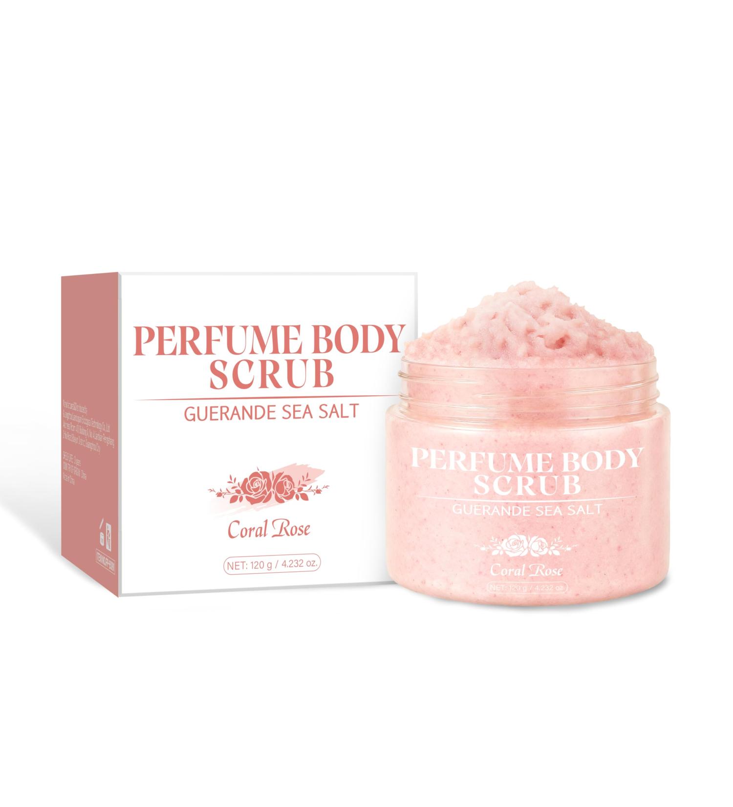 Aromatherapy Body Scrub with Gu rande Sea Salt & Coral Rose - Moisturizing Salt Polish for Smooth Skin Luxurious Bath & Spa Gift Set - Buy Online on GoSupps.com