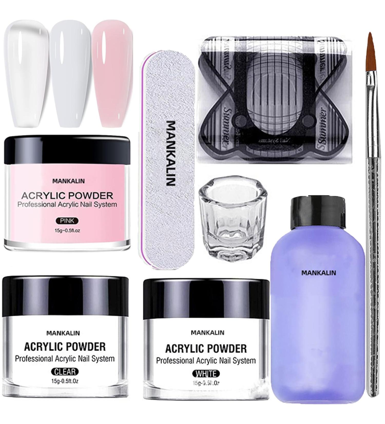 Acrylic Nail Kit Acrylic Powder Set For Acrylic Nail Extensions Colourful Acrylic Nail Set 3 Colours Pink Nude Clear Nails Acrylic Powder Set For Acrylic Nail Extensions - Buy Online on GoSupps.com