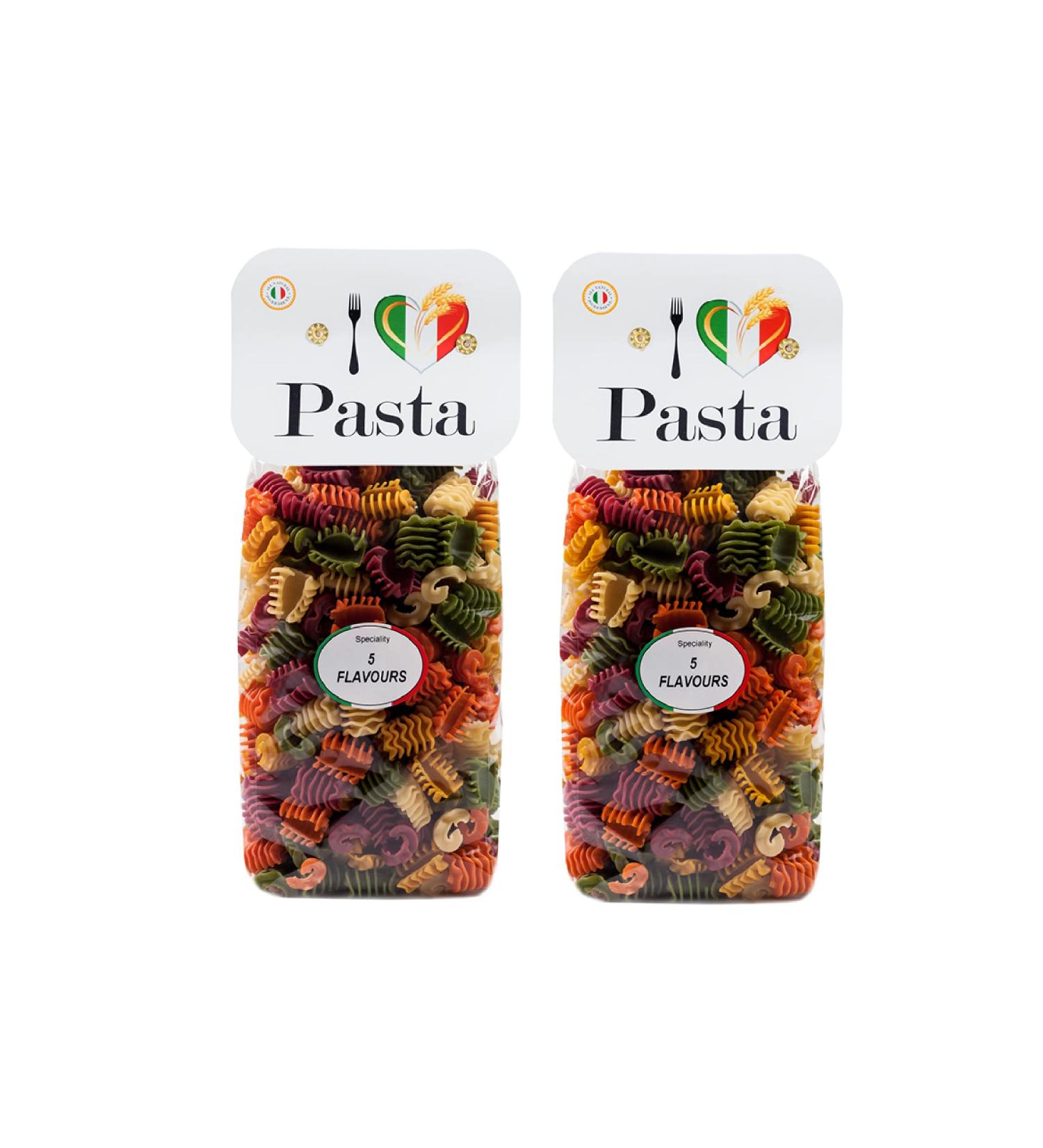Spumoni 5 Flavours pasta (2x500g) durum wheat semolina Handmade traditional bronze drawing no preservatives or additives - Buy Online on GoSupps.com