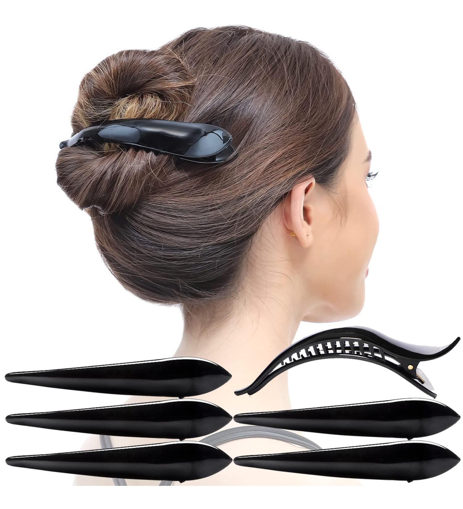 RC Roche 6-Piece Duck Beak Crocodile Hair Clip Set for Women & Girls Strong Hold Alligator Clips Medium Black Professional Styling - Buy Online on GoSupps.com