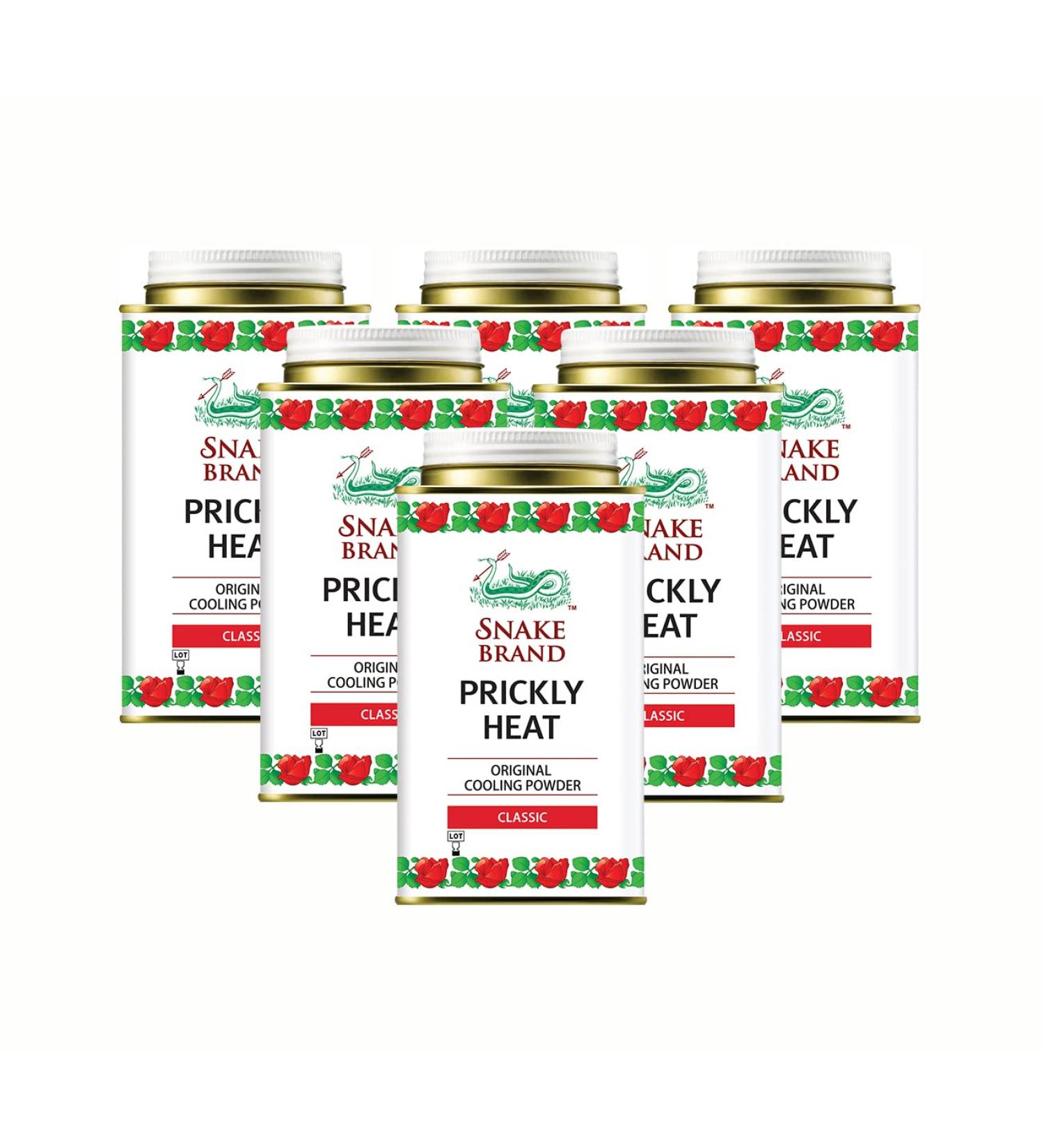 SNAKE BRAND Prickly Heat Cooling Body Powder 140g (Classic Pack of 6) Classic 140 g (Pack of 1) - Buy Online on GoSupps.com