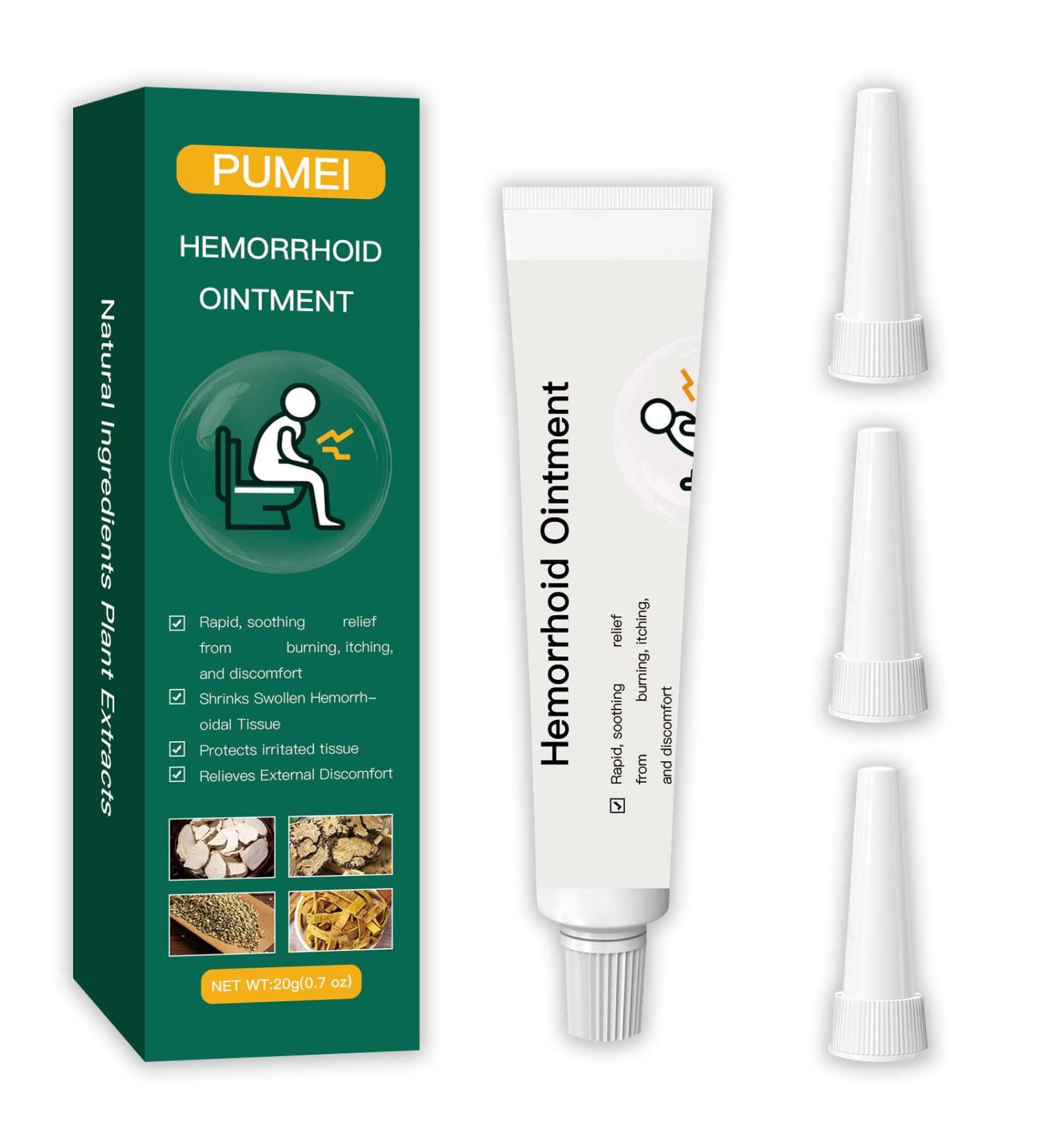 Pumei Hemorrhoid Cream Herbal Hemorrhoid Ointment Massage Hemorrhoids Ointment for Men and Women Herbal Hemorrhoids Cream - Buy Online on GoSupps.com