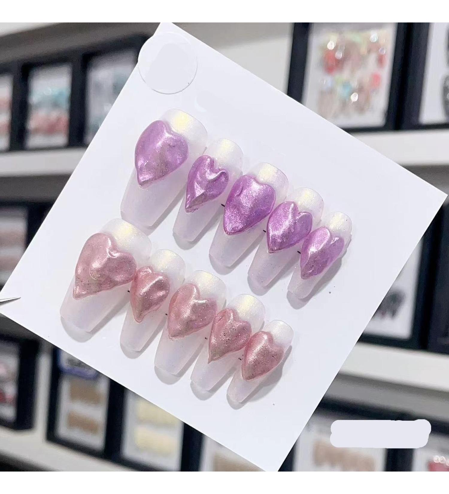 Handmade Long and Short Nail Patches for Artificial Nail Enhancement(Color:19539 Size:XS) - Buy Online on GoSupps.com