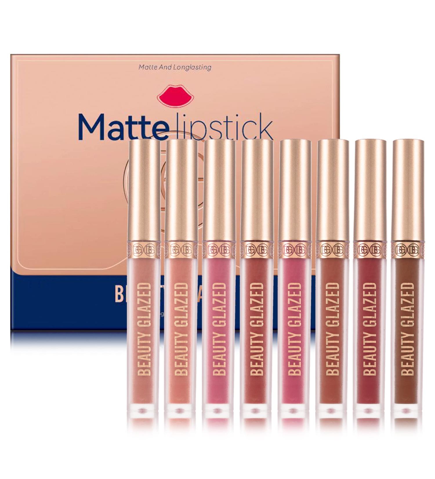 8PCS Matte Liquid Lipstick Set - Long Lasting & Waterproof Birthday Edition - Beauty Cosmetics Makeup Set for Women & Girls - Buy Online on GoSupps.com