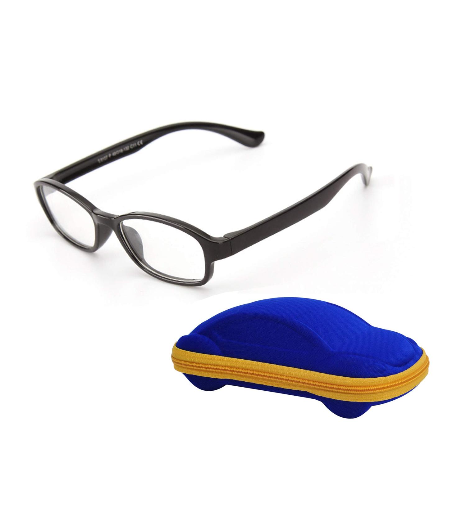 Children's Glasses Frame Without Prescription - Clear Lens for Boys & Girls Age 5-12 | Includes Glasses Case - Light Black - Buy Online on GoSupps.com