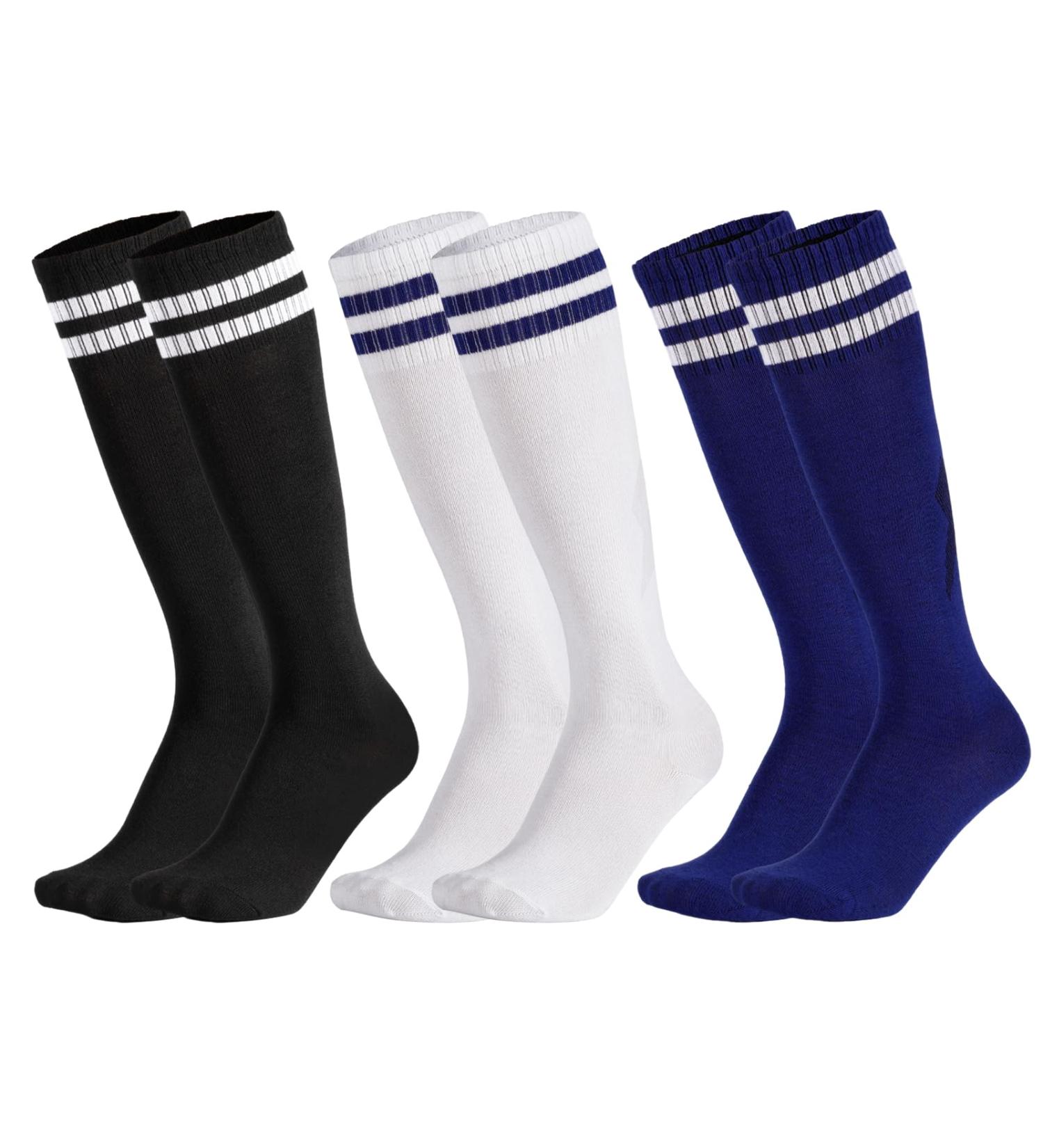 Yamitora 3 Pair Children's Football Socks (Ages 5-12) - Breathable Long Sports Socks for Football Basketball Tennis & Cheerleading - Buy Online on GoSupps.com