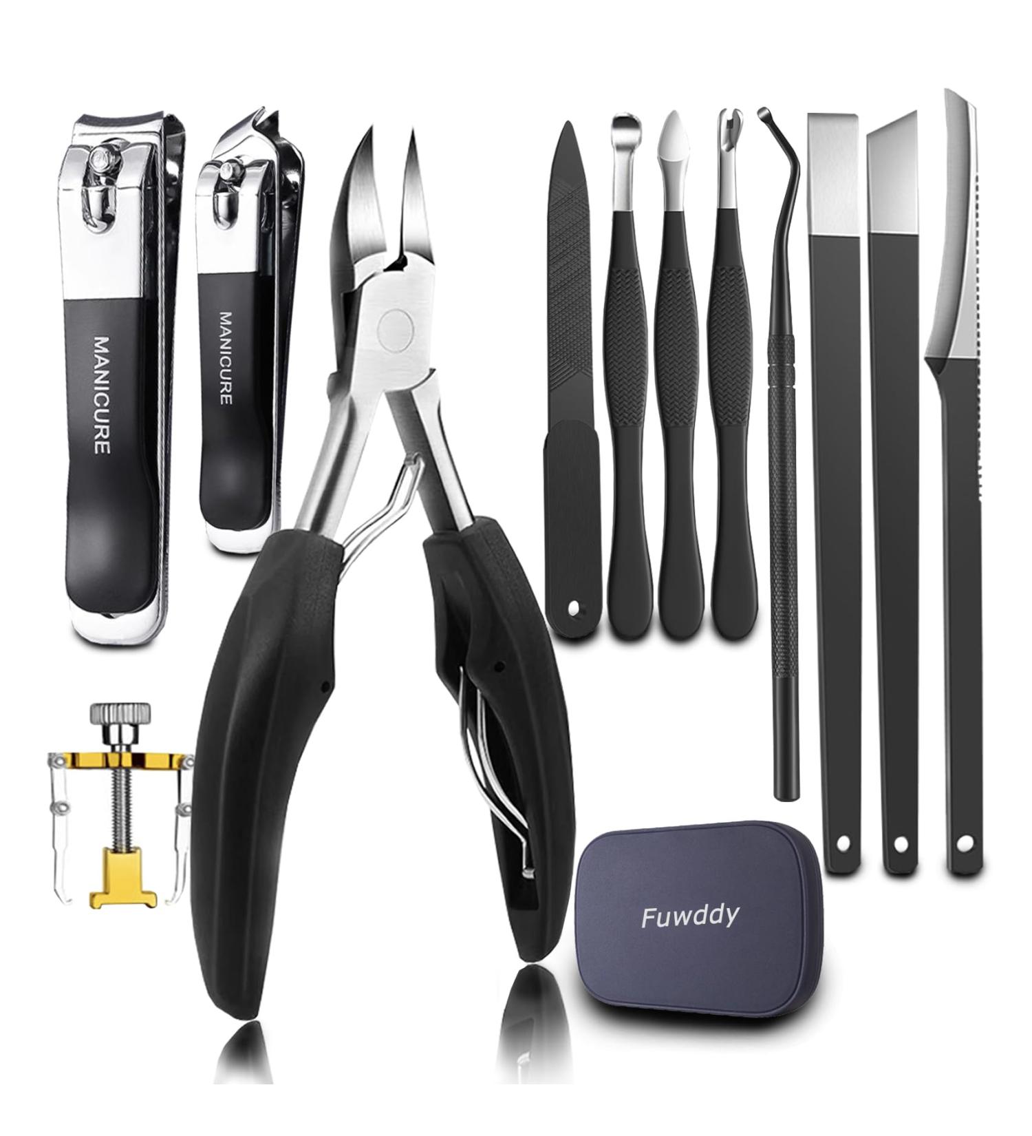 Ingrown Toenail Clipper & Pedicure Knife - Black Thick Nail Cutter for Men & Women | Callus Remover Tools for Seniors - Buy Online on GoSupps.com