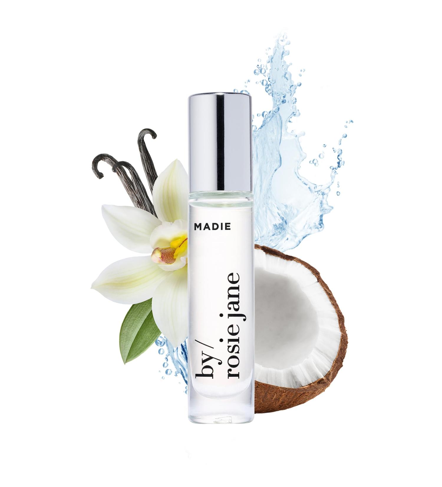 By Rosie Jane Fragrance Oil (Madie) - Clean Fragrance for Women - Notes of Jasmine Sea Spray Coconut & Vanilla - Paraben-Free Vegan Cruelty-Free Phthalate-Free (7.5ml) Madie (Jasmine) - Buy Online on GoSupps.com