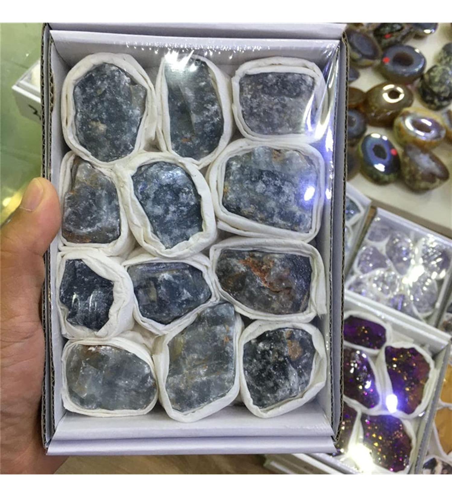 Natural Quartz Crystal Rough Gemstones and Minerals Raw Stones as Gifts Beautiful (Color : Blue Barite) - Buy Online on GoSupps.com