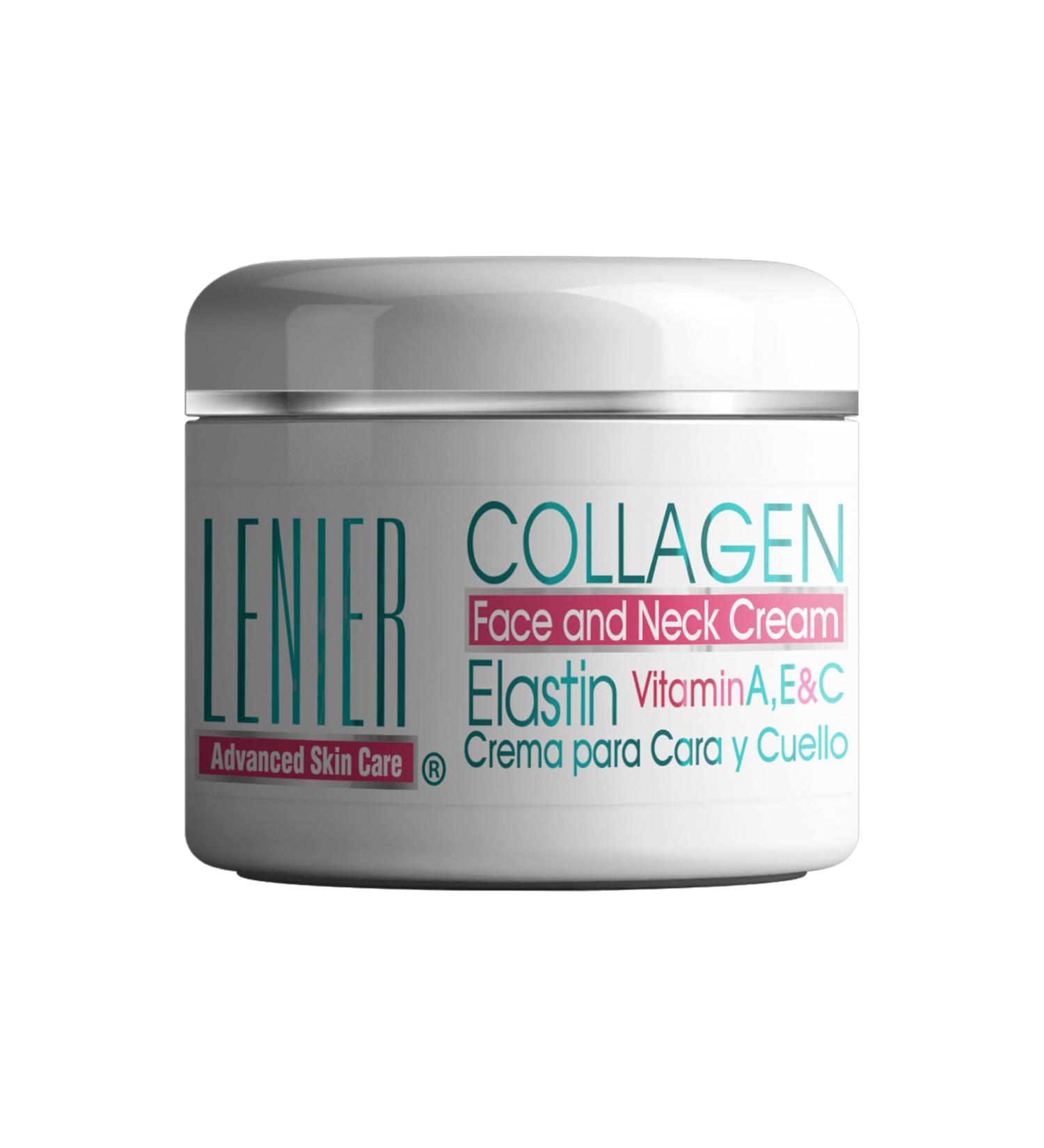 Lenier Collagen & Elastin Face Cream Anti-Aging Moisturizer with Vitamins A, C & E | Hydrates, Firms & Reduces Wrinkles | For Face & Neck | 3.5 fl oz - Buy Online on GoSupps.com