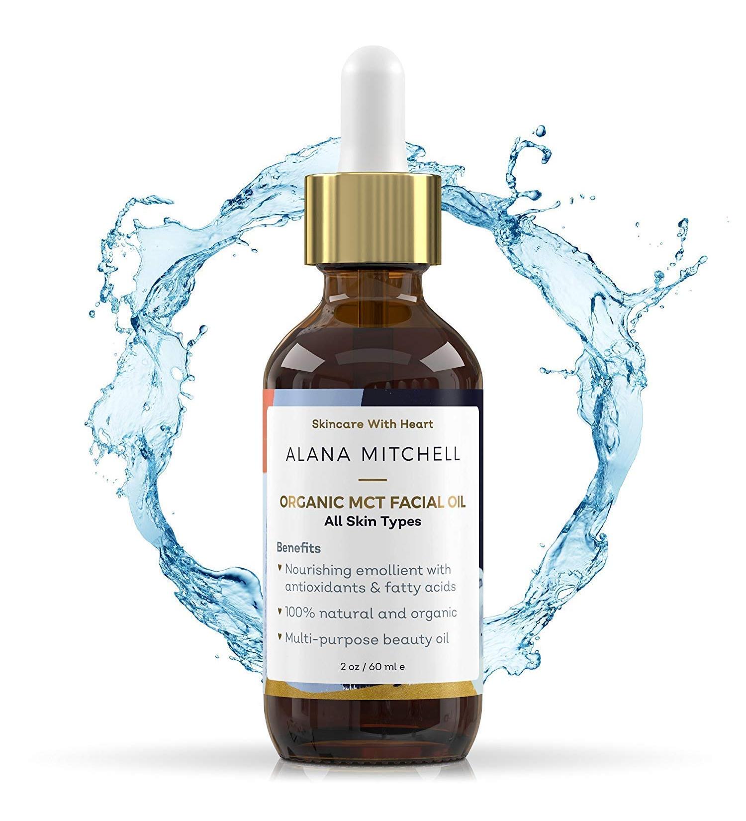 Alana Mitchell Organic MCT Face Oil | Hydrating Coconut Oil Moisturizer for Wrinkles & Fine Lines | 2 oz for Face Body & Lips - Buy Online on GoSupps.com