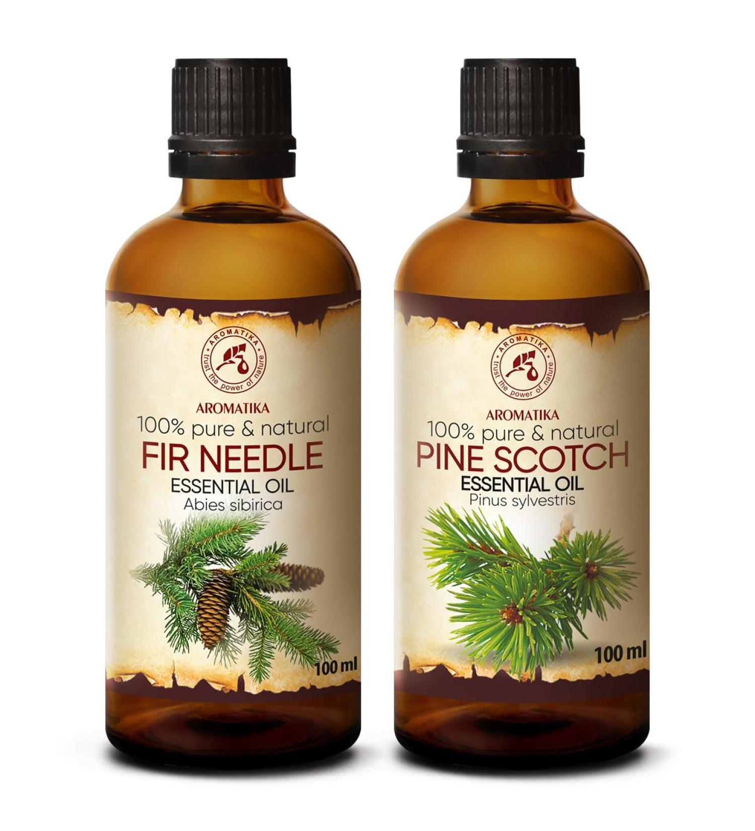 Buy Pure Spruce Needle Oil - Abies Sibirica & Pinus Sylvestris - 2 x 100 ml Natural Essential Oil for Aromatherapy Sauna & Fragrance Lamps - Buy Online on GoSupps.com