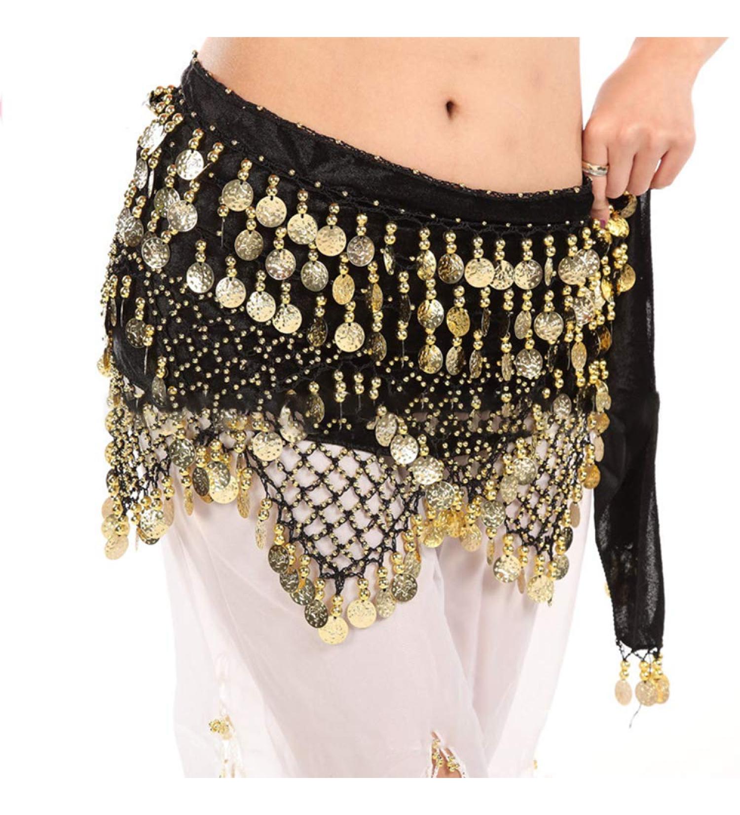 Shop Chiffon Hip Towels & Belly Dance Belts | Indian Dance Accessories with Gold Coins for Parties & Celebrations - Buy Online on GoSupps.com
