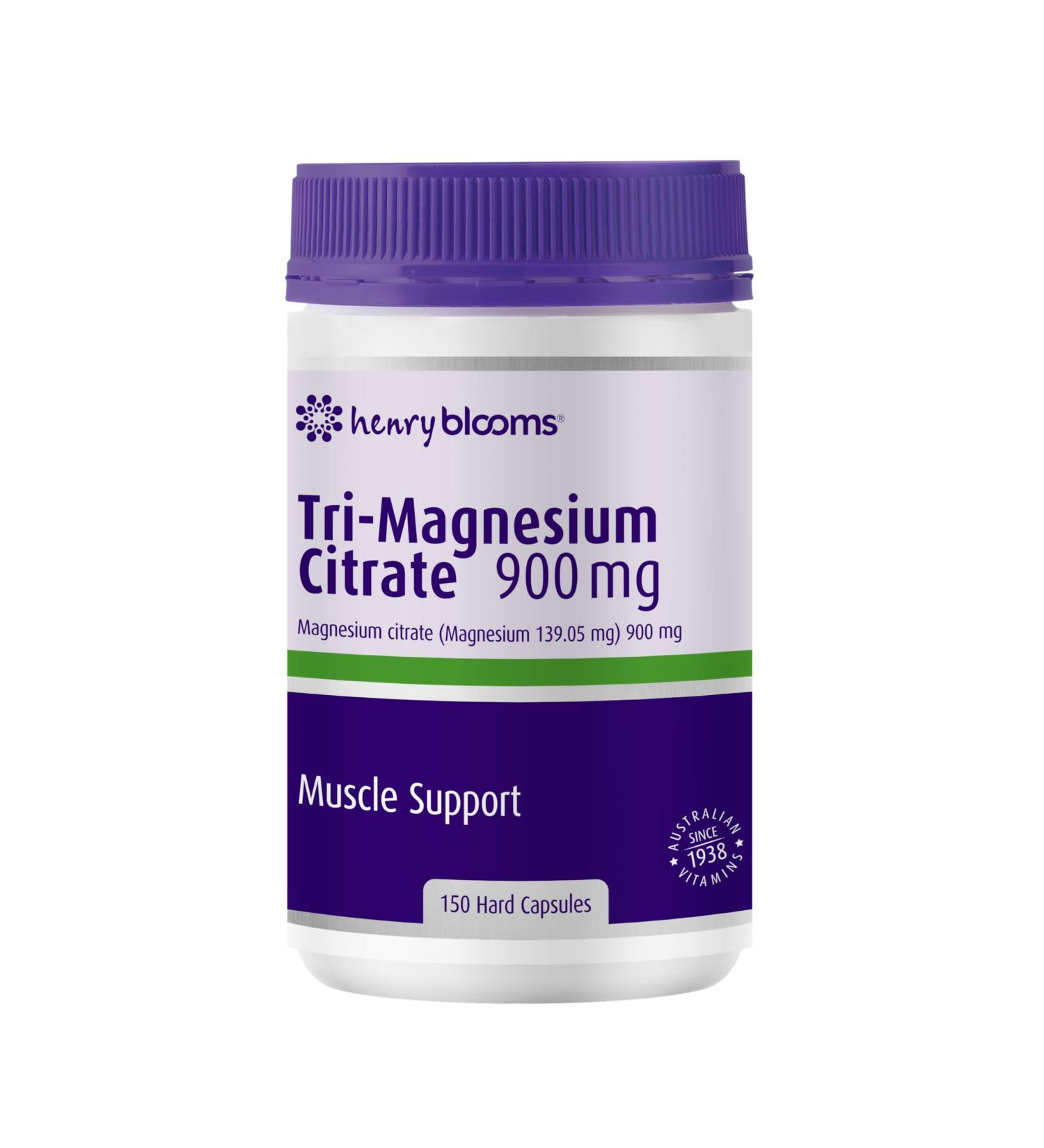 Henry Blooms Tri-Magnesium Citrate 900mg 150 Capsules Bulk Pack - Buy Online on GoSupps.com