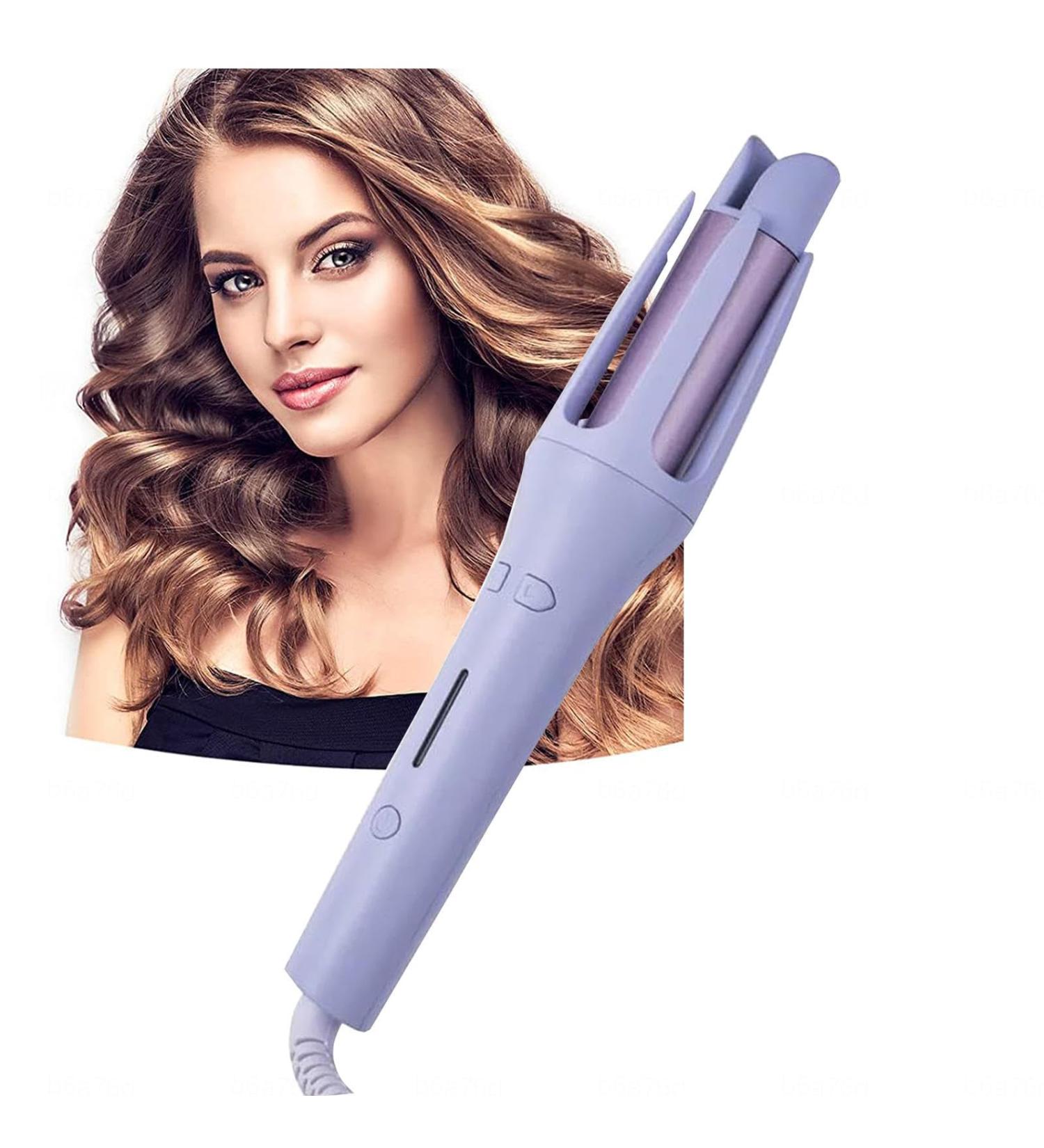 Automatic Hair Curler 1 Inch Curling Iron Wand Auto Shut Off Anti-Scald and Anti-Tangle Automatic Curling Iron Purple - Buy Online on GoSupps.com