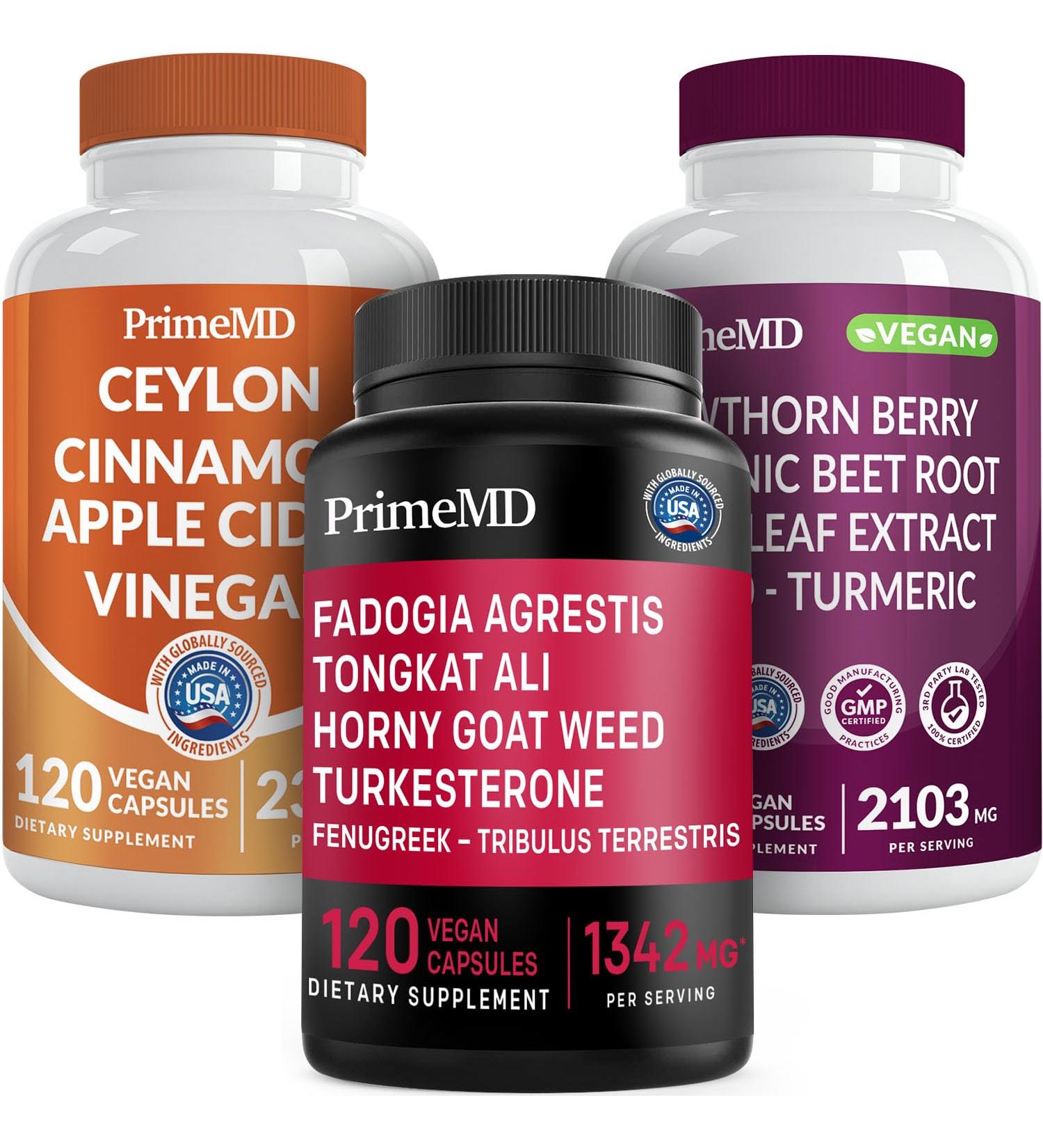 Ceylon Cinnamon (1pk) Fadogia Tongkat Ali (1pk) and Nitric Oxide (1pk) Supplement Bundle - Potent Vitamins for Heart Energy Male Well-Being & Immune Support - Non-GMO Vegan Gluten-Free - Buy Online on GoSupps.com