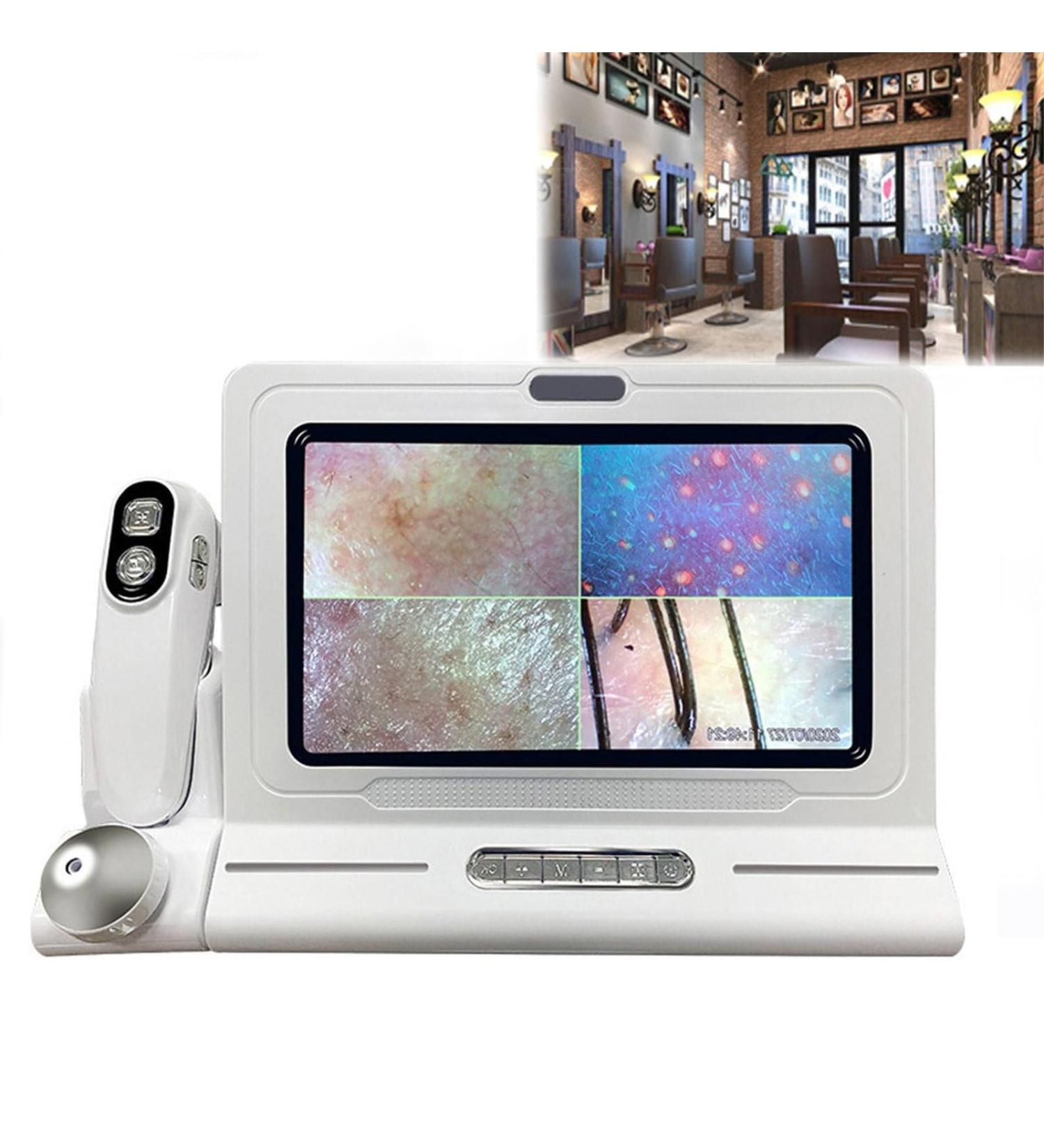 SDTOOP Scalp Detector with Four Images Comparison Facial Skin Oil Moisture Hair Follicles 11 Inch HD LCD Screen Microscope Tester - Buy Online on GoSupps.com