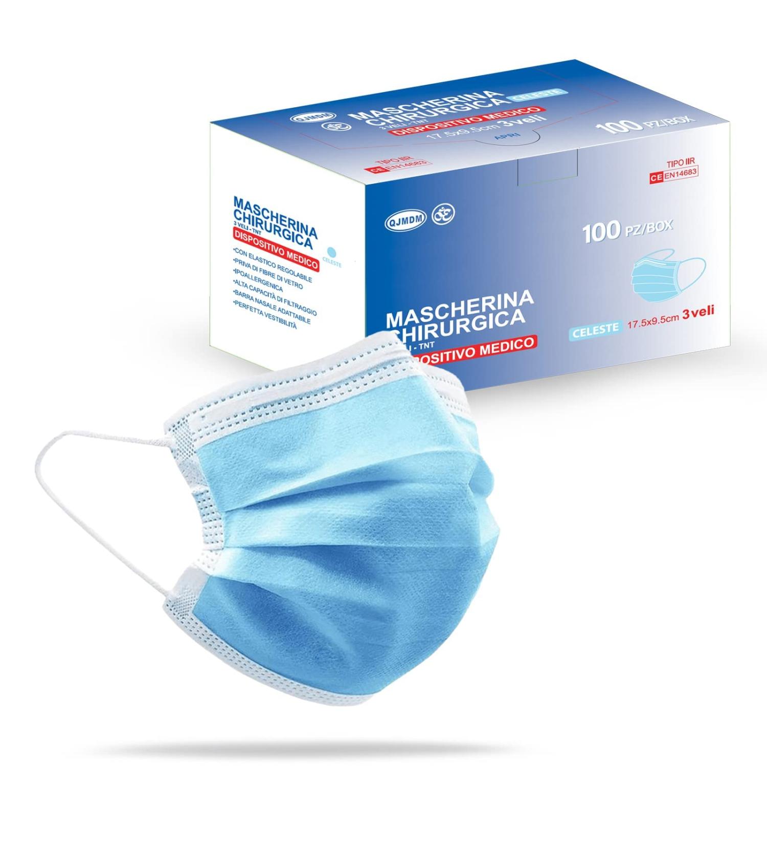 Buy EN14683 Certified 3-Layer Medical Masks - 100 Disposable Surgical Masks (BFE 98%) - Blue Oral Protection Masks for International Shipping - Buy Online on GoSupps.com