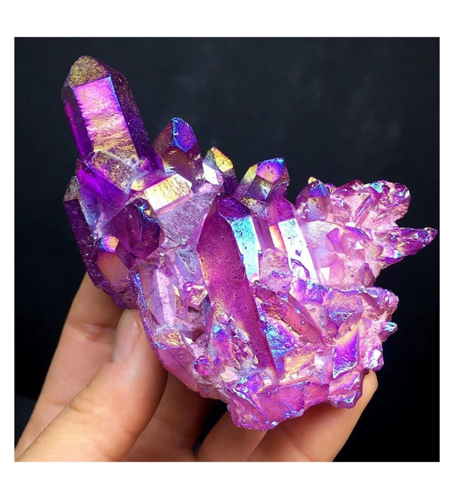 Natural crystal rough Natural crystal rough Natural Quartz Amethyst Cluster Crystal StoneElectroplated Colorful Crysral Cluster Specimen Home Gifts 1pcs Semi-precious Stone Jade Jewelry Antiques Exorc 40-60g Amethyst Cluster - Buy Online on GoSupps.com