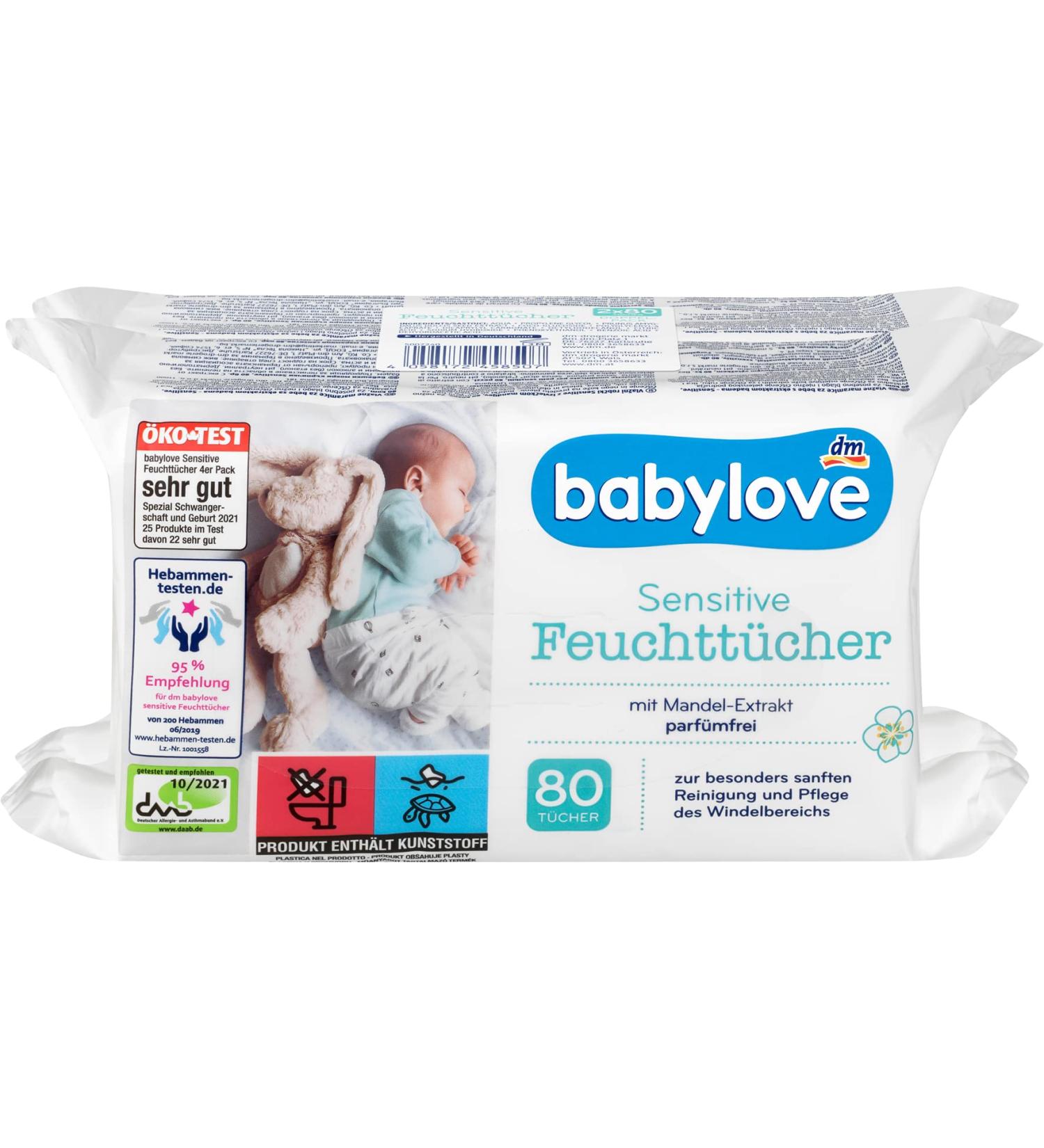 Babylove wet wipes and co (2x 80 wipes sensitive wet wipes) 2x 80 wipes sensitive wet wipes