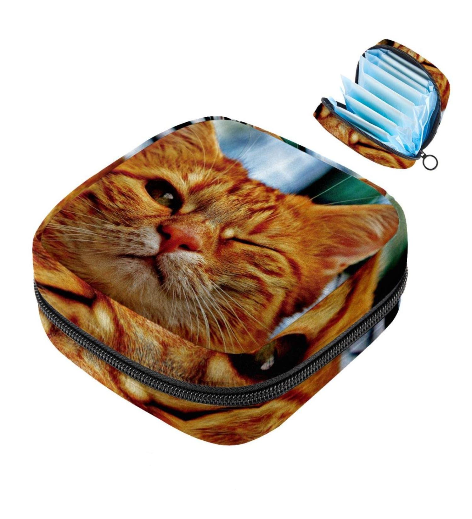 Cute Sanitary Napkin Storage Bag - Portable Zippered Pouch for Women & Teen Girls | Eco-Friendly Menstrual Pad Organizer - Buy Online on GoSupps.com