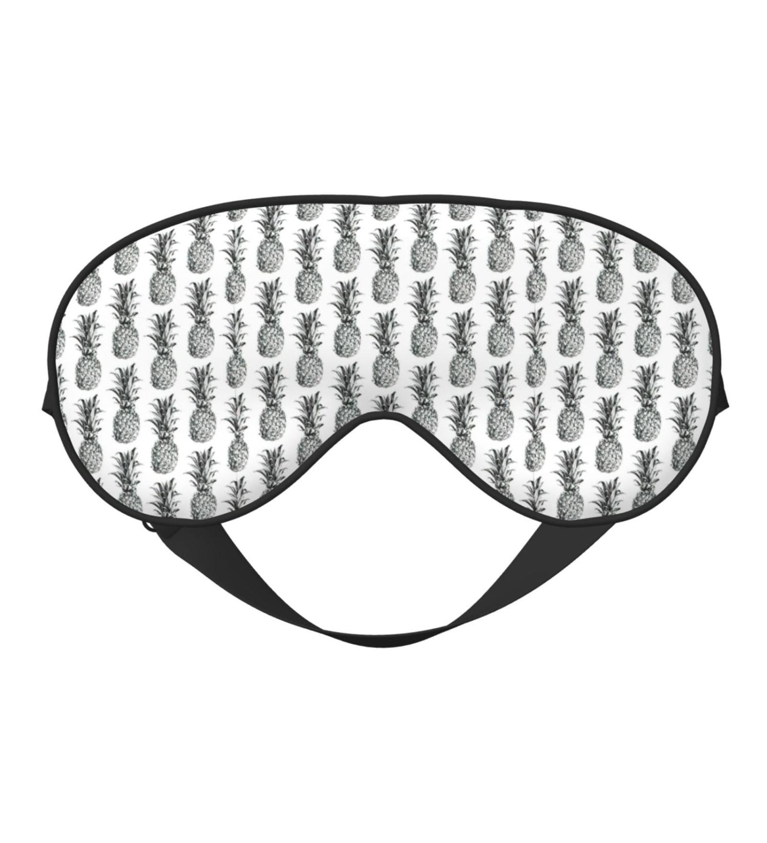Tropical Pineapple Print Eye Mask | Block Out Light for Travel & Sleep - 7.9x4 inches - Buy Online on GoSupps.com