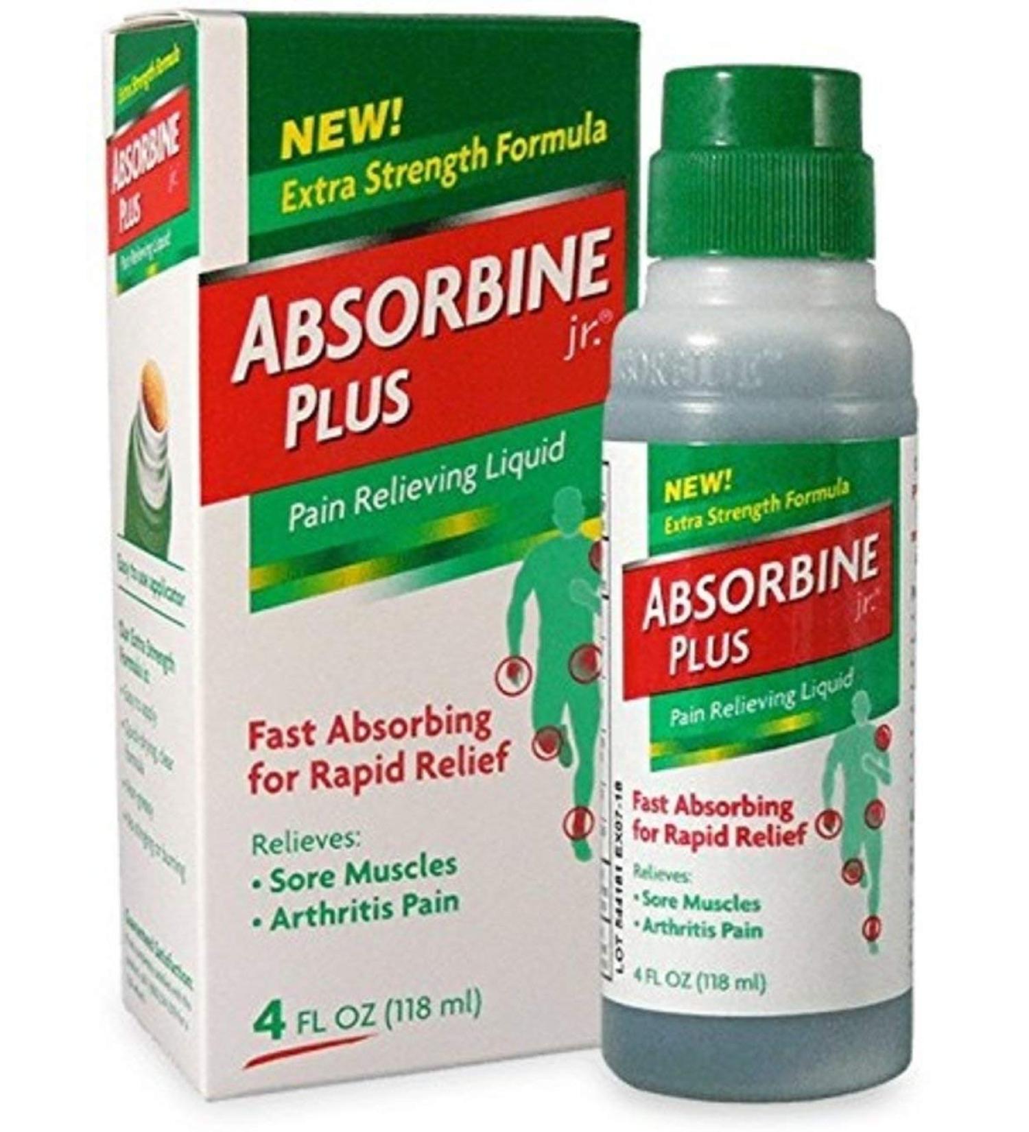 Absorbine Jr Plus Pain Relieving Liquid - New Extra Strength Formula - 4 fl oz