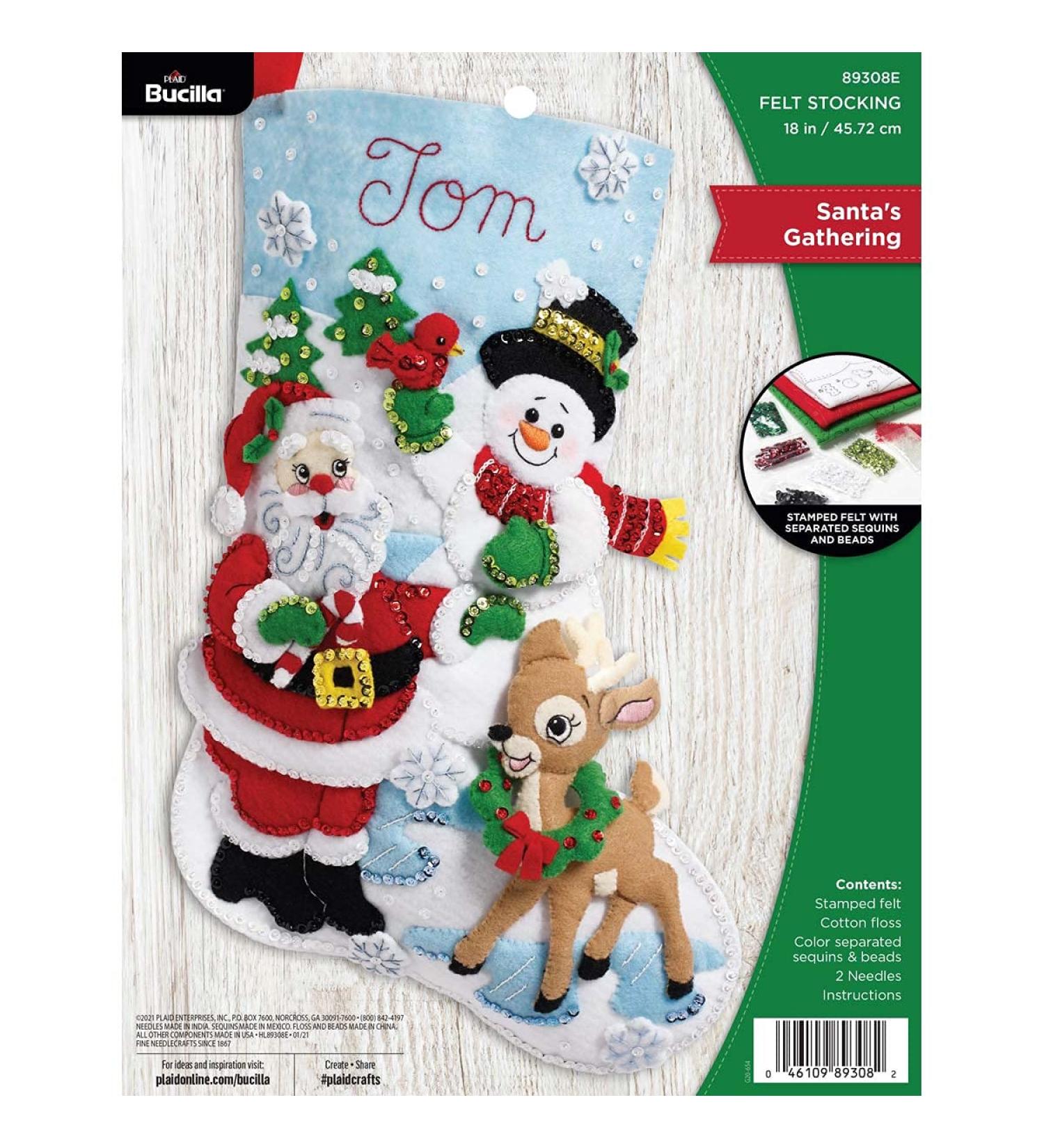 Bucilla Santa's Gathering Felt Applique Christmas Stocking 18 - Buy Online on GoSupps.com