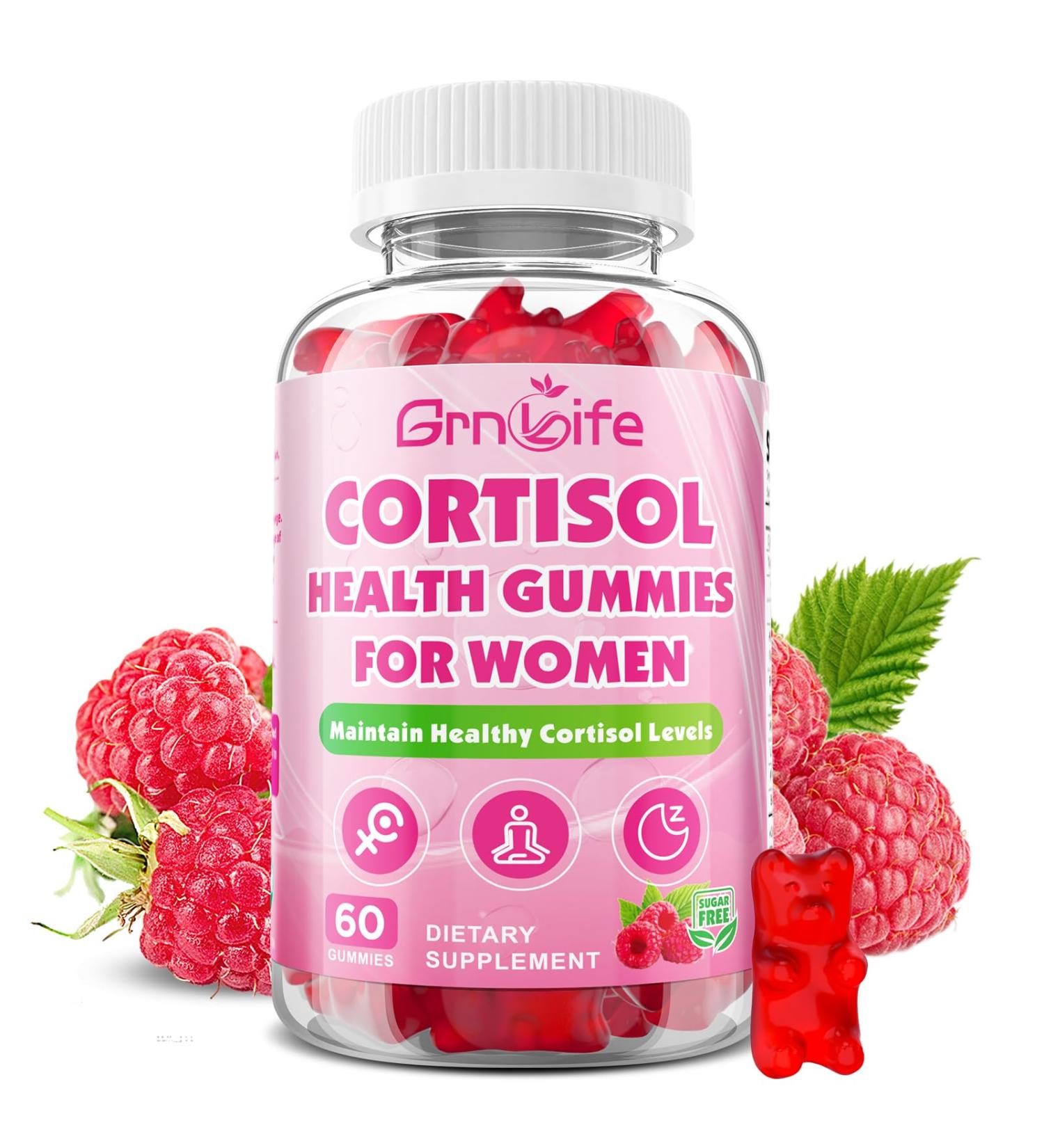 Cortisol Gummies for Women Cortisol Supplements Gummies with Magnesium Ashwagandha Rhodiola Rosea and L-theanine Complex for Relaxation and Focus Zzz Support Raspberry Flavor 60 Count 60 Count (Pack of 1) - Buy Online on GoSupps.com