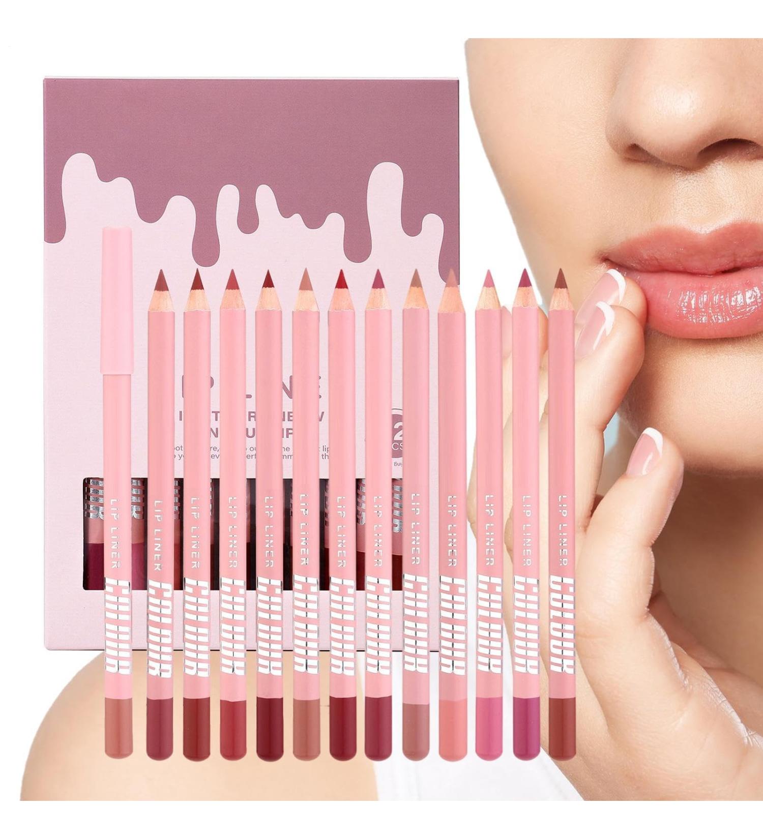  Qutalmi Lip Pencil - 12 Colors Natural Matte Creamy Long-Lasting Makeup Supplies | Matte Lip Pencil - For Home Travel Party Wedding Winter Autumn Spring Office School - Buy Online on GoSupps.com