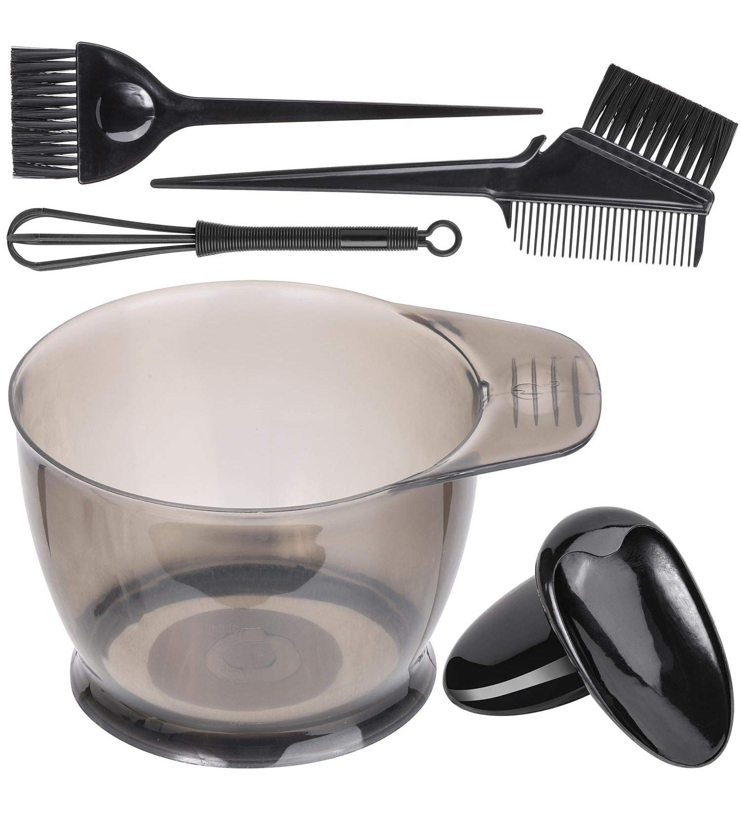 5 Pcs Professional Hair Coloring Dyeing Kit for Salon and Home - Dye Brush Comb Tinting Bowl Ear Caps Dye Mixer (Black) 5 Pcs T-black - Buy Online on GoSupps.com