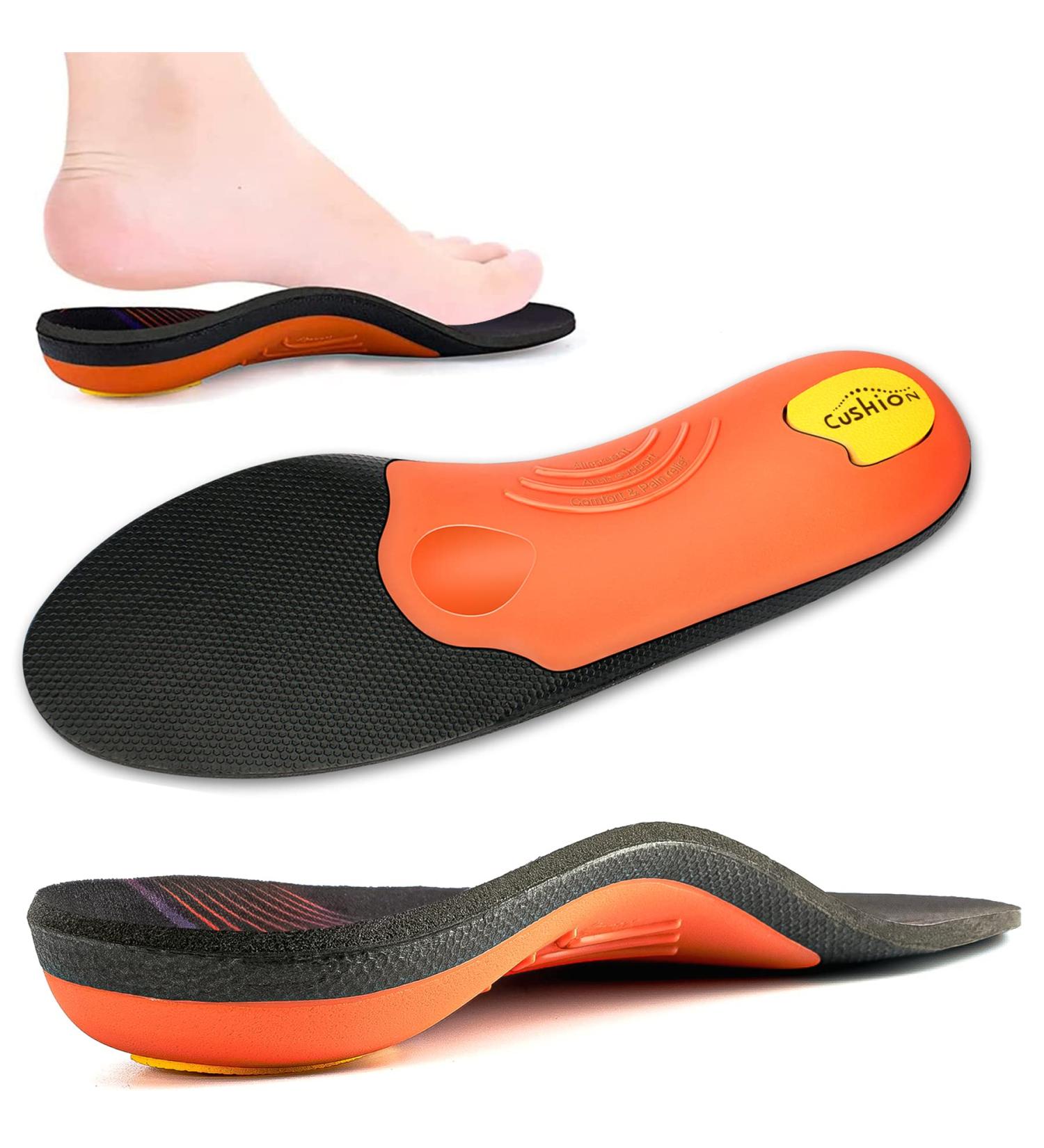 Orthopedic Insoles for Flat Feet & Plantar Fasciitis - Shock Absorbent Full Length Inserts for Men & Women (EU38-39 25cm) - Relieve Foot Pain - Buy Online on GoSupps.com