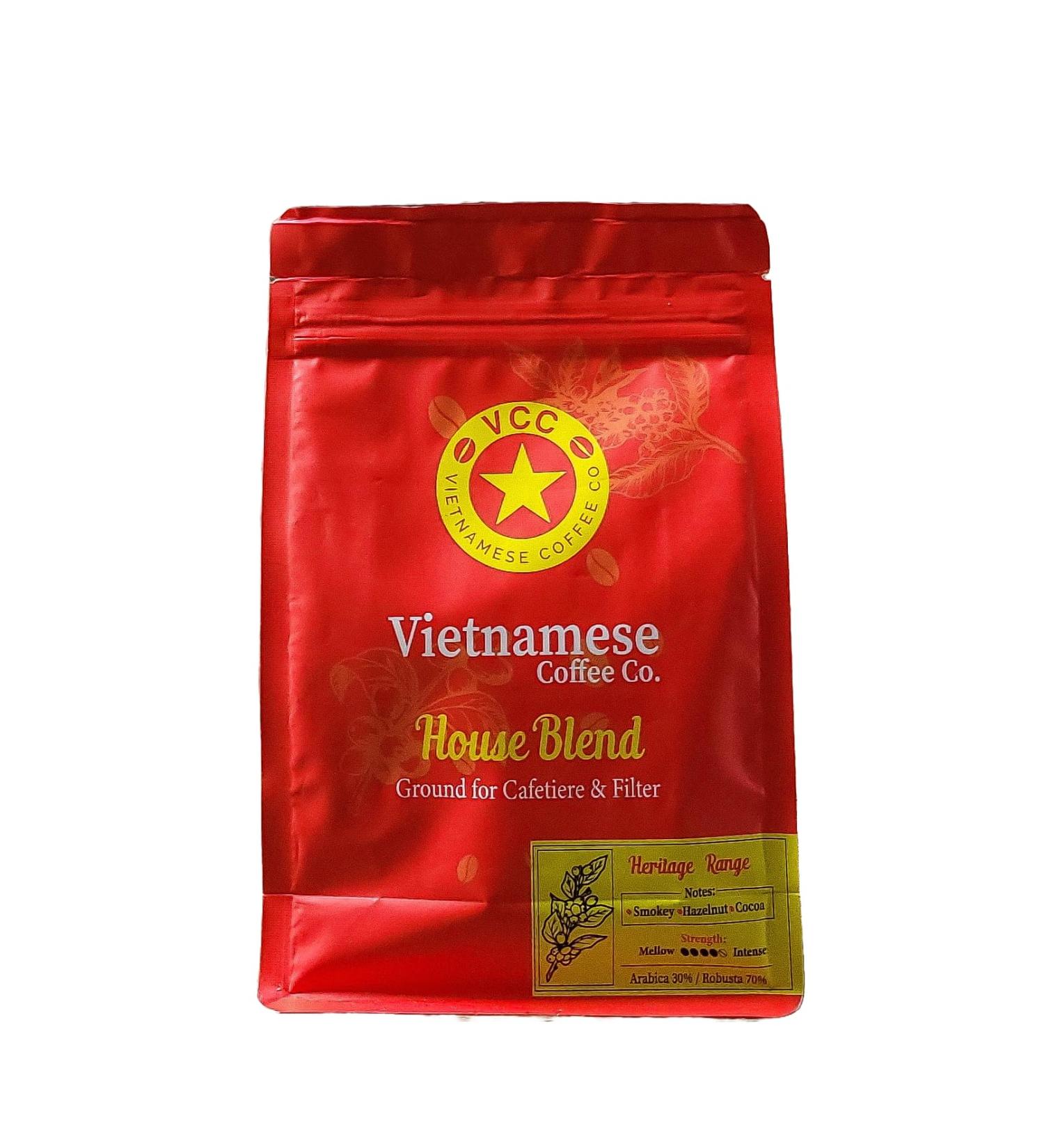 Vietnamese Coffee Co - "House Blend" (Smokey Hazelnut & Cocoa) - 220g Ground Coffee Cocoa 220 g (Pack of 1) - Buy Online on GoSupps.com