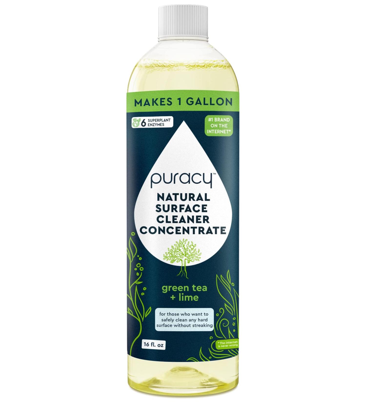 Puracy 99.9% Natural All Purpose Cleaner Concentrate - 128oz Multi-Purpose Cleaner - Green Tea & Lime - Ideal for Kitchen & Bathroom Cleaning - Eco-Friendly Cleaning Supplies - Buy Online on GoSupps.com